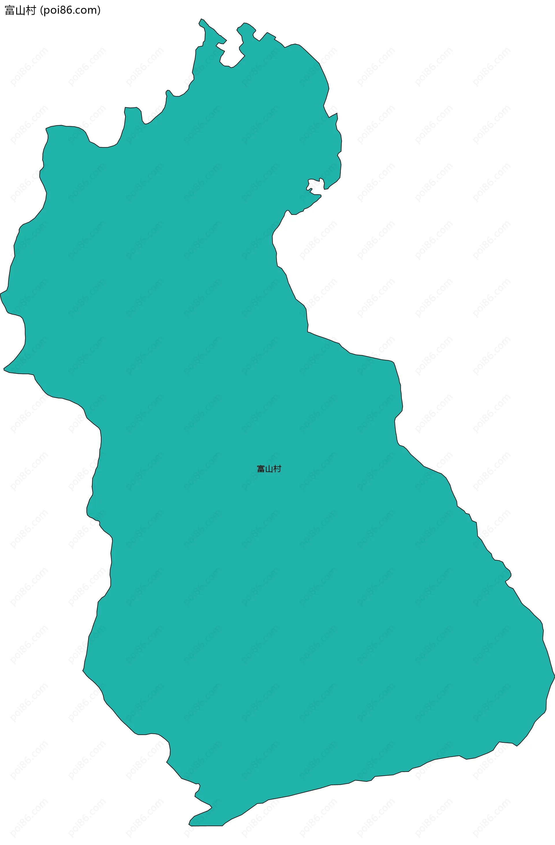 富山村边界地图
