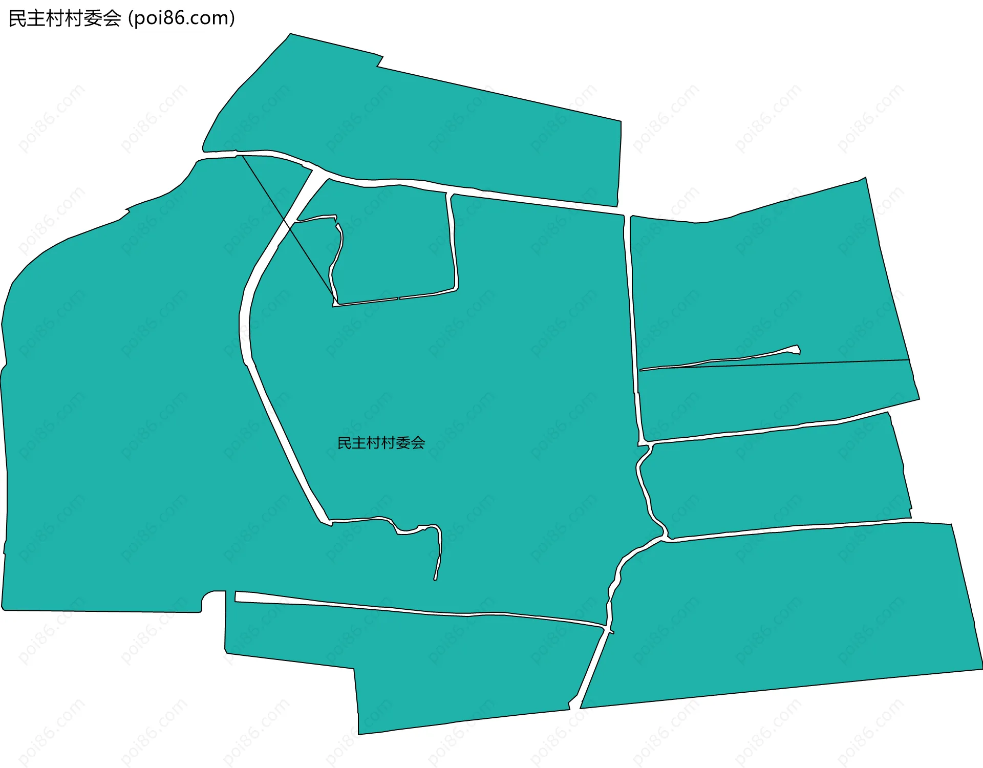 民主村村委会边界地图