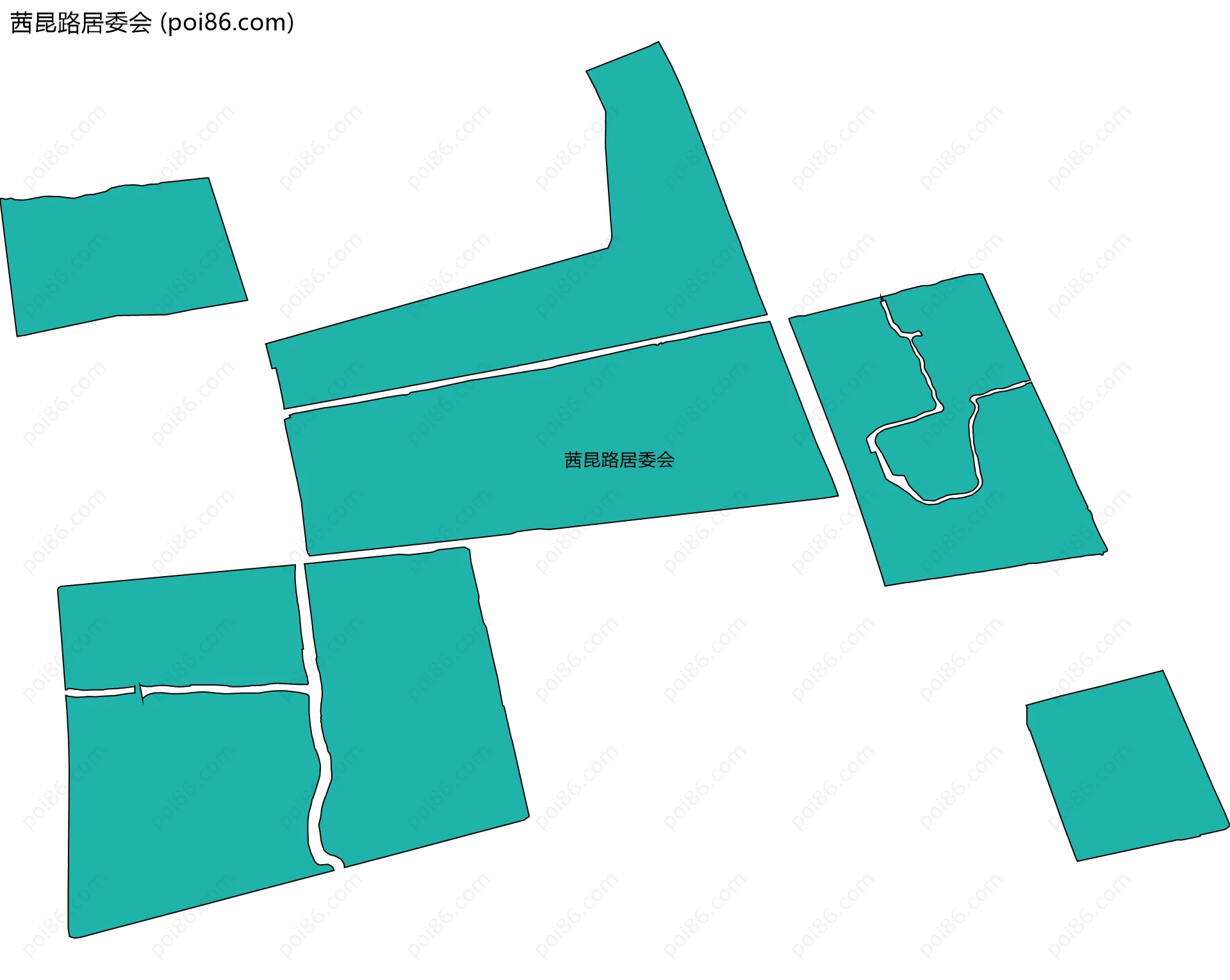 茜昆路居委会边界地图