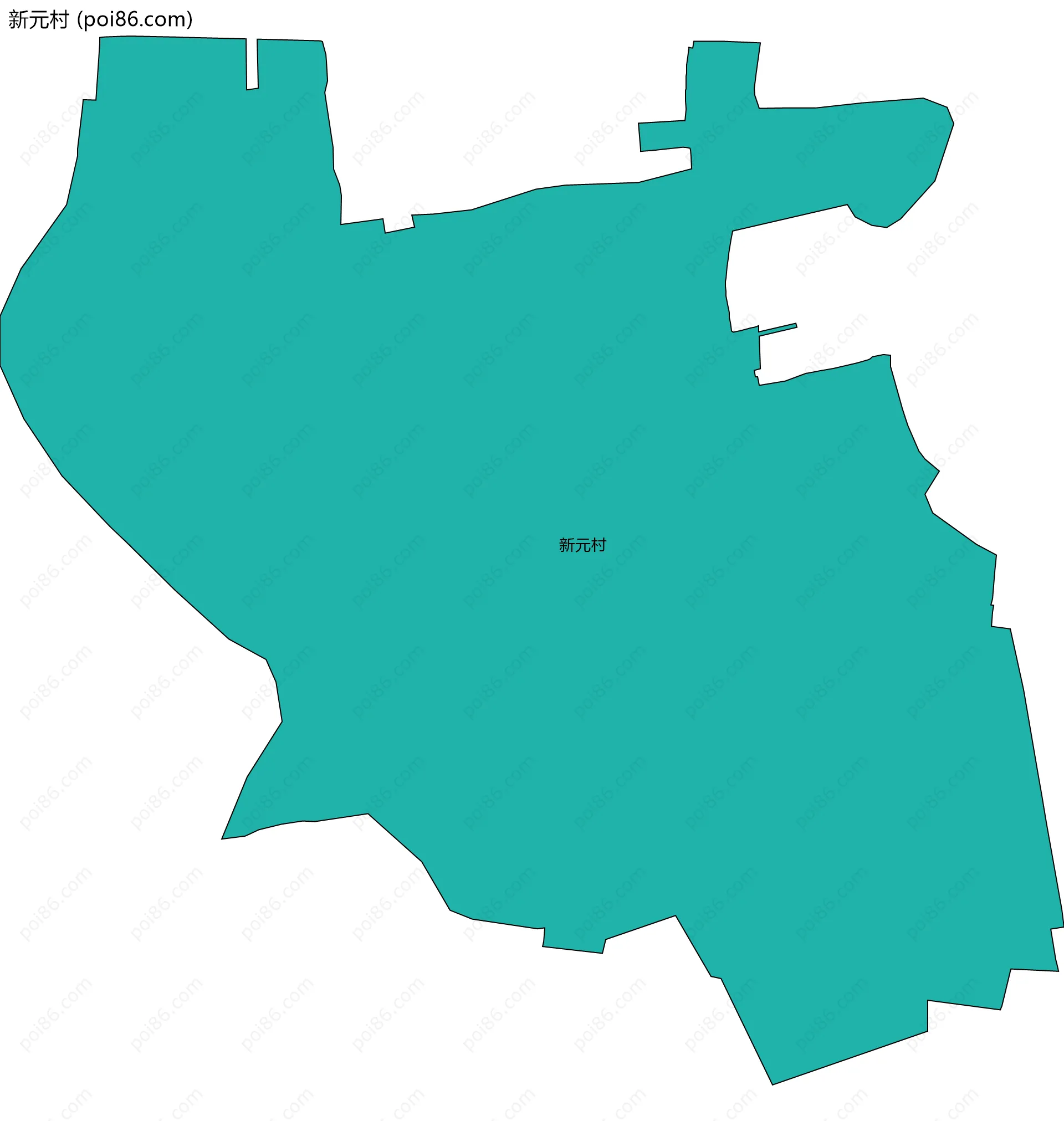 新元村边界地图