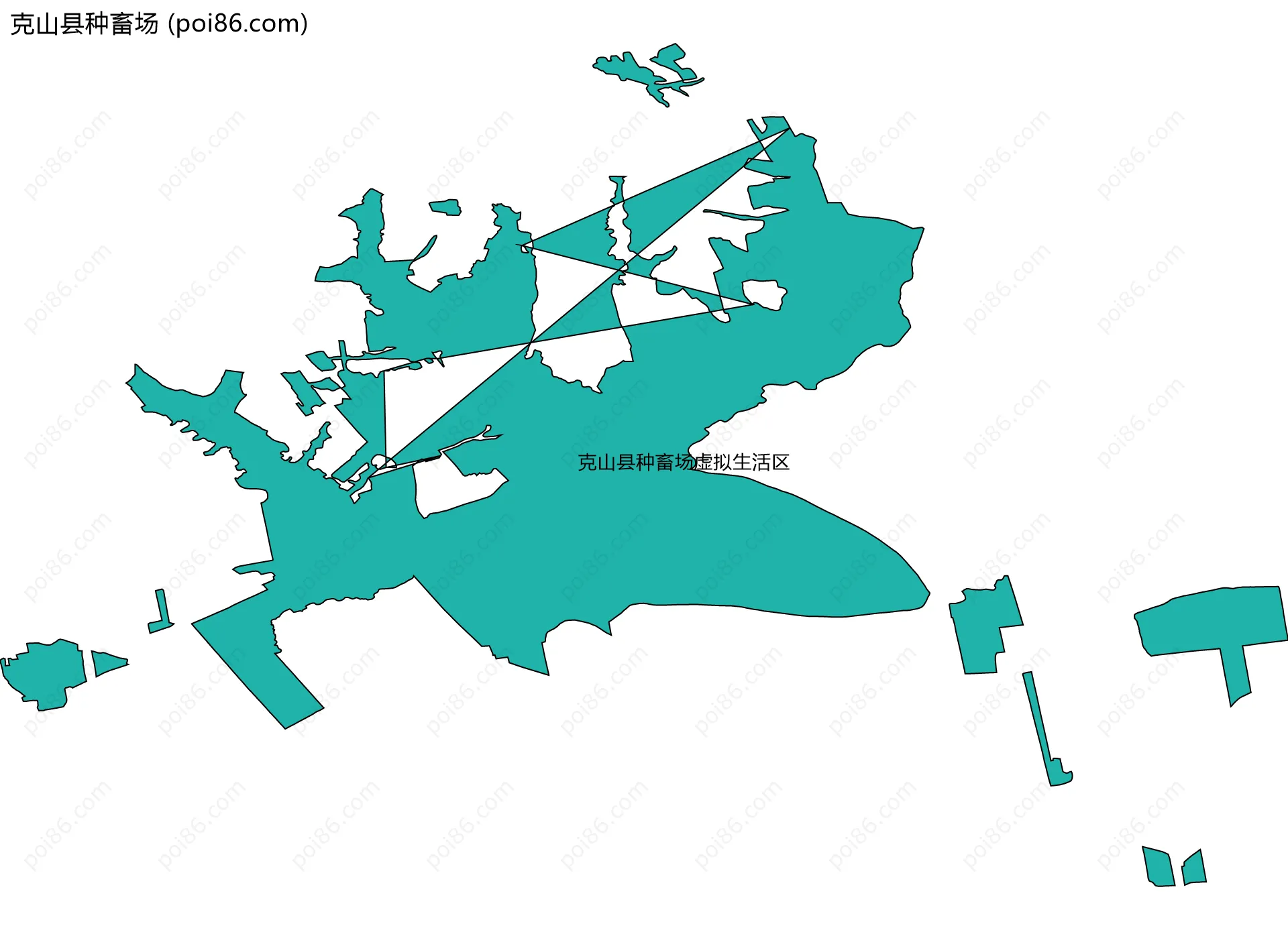 克山县种畜场边界地图(五级行政区划)