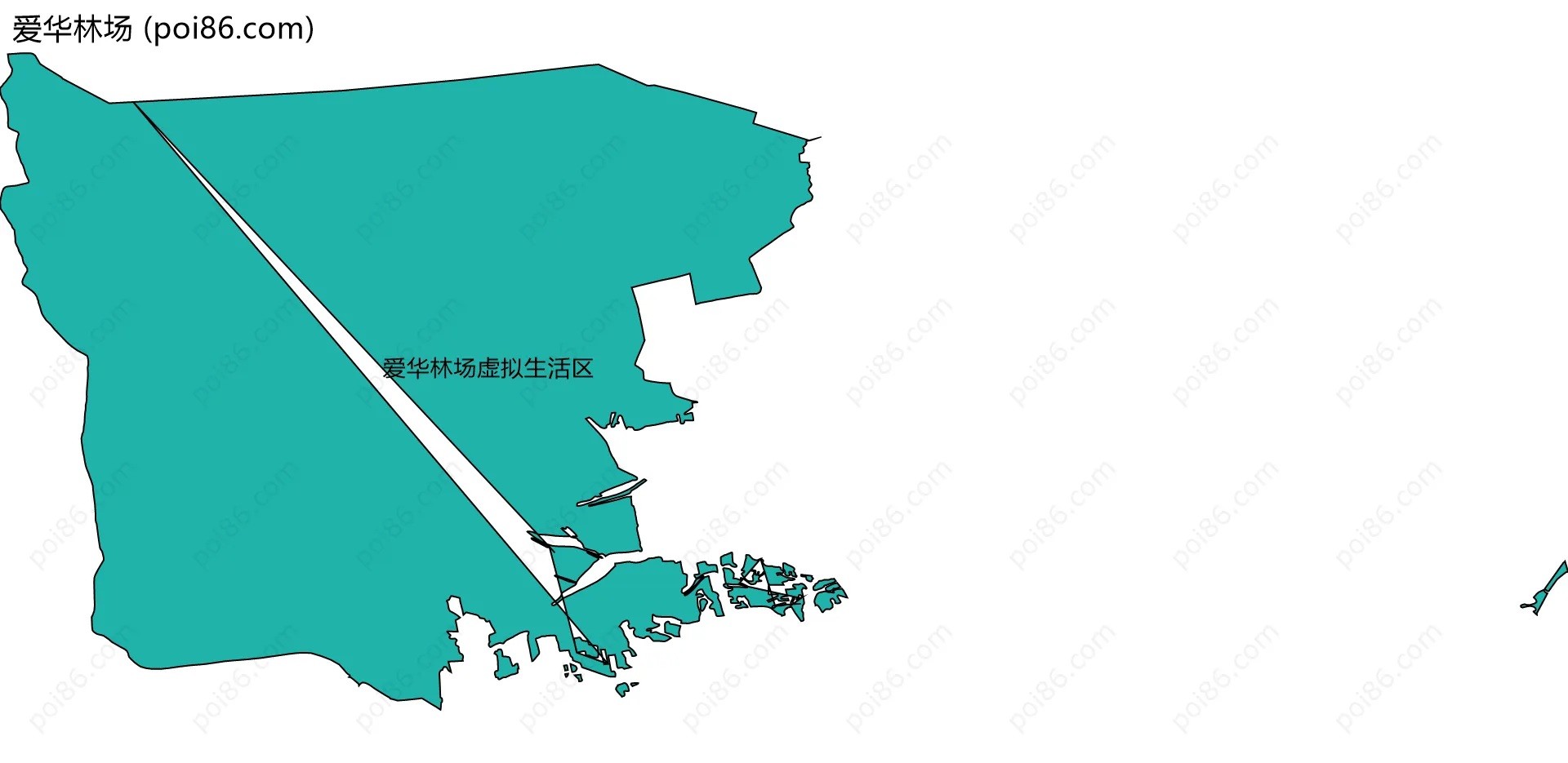 爱华林场边界地图(五级行政区划)