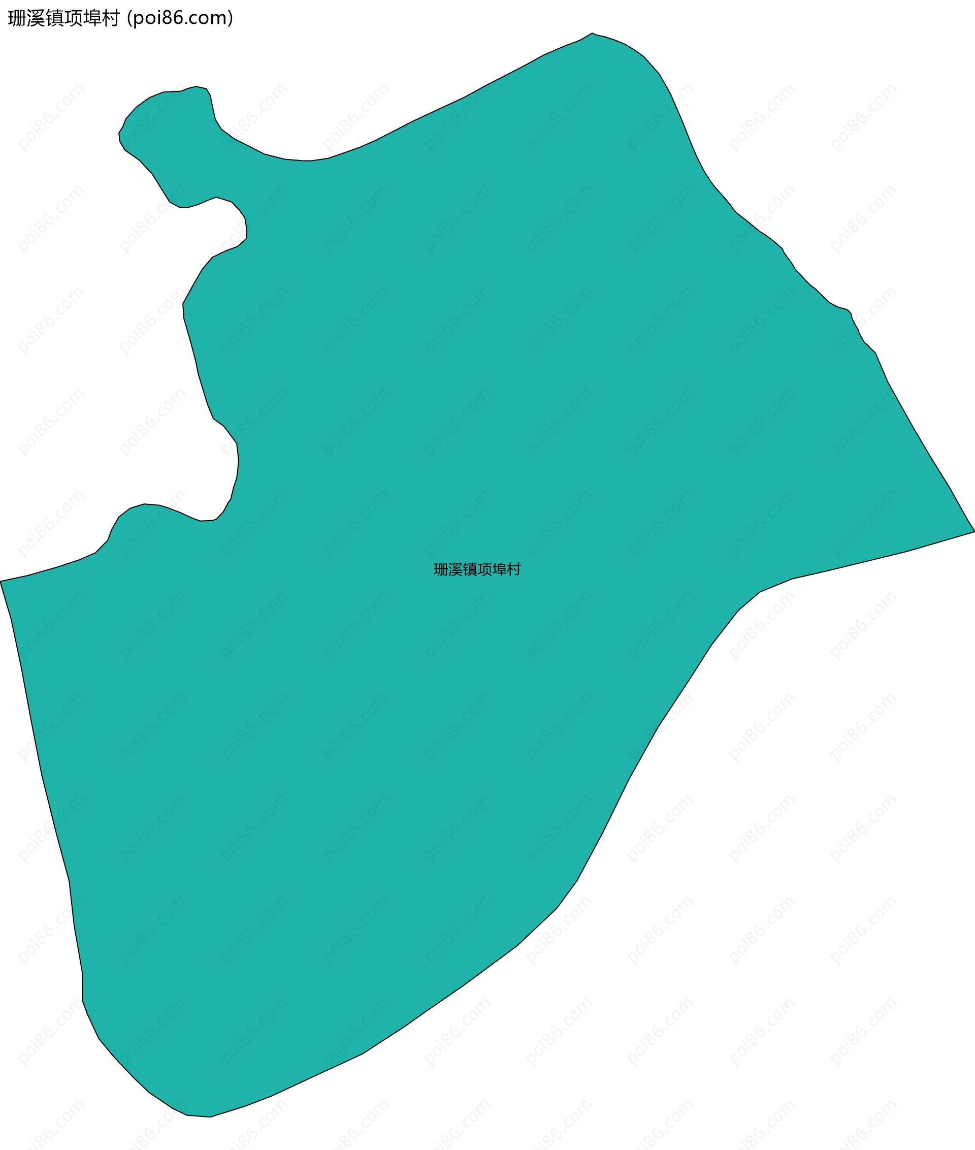 珊溪镇项埠村边界地图