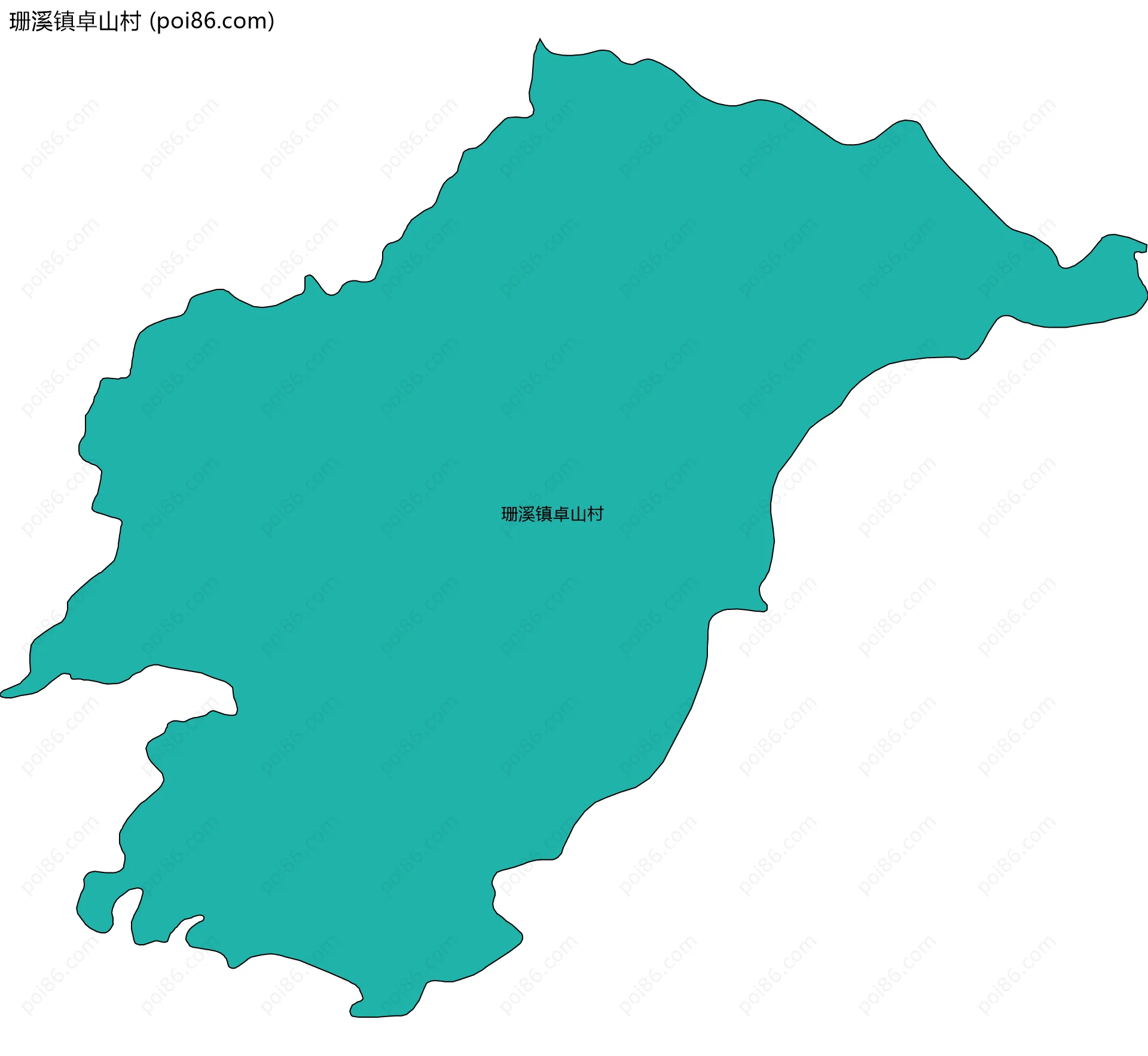 珊溪镇卓山村边界地图