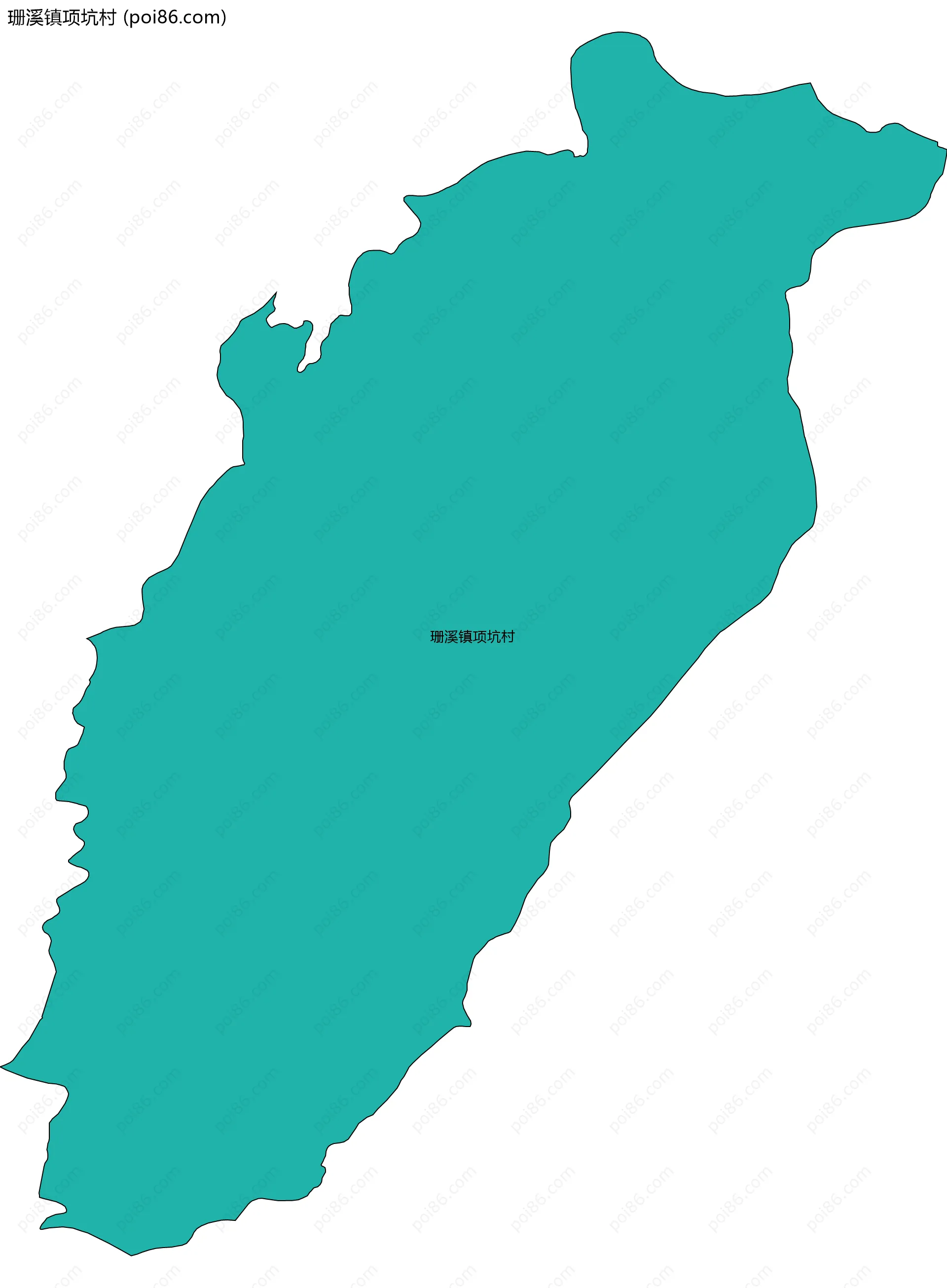 珊溪镇项坑村边界地图