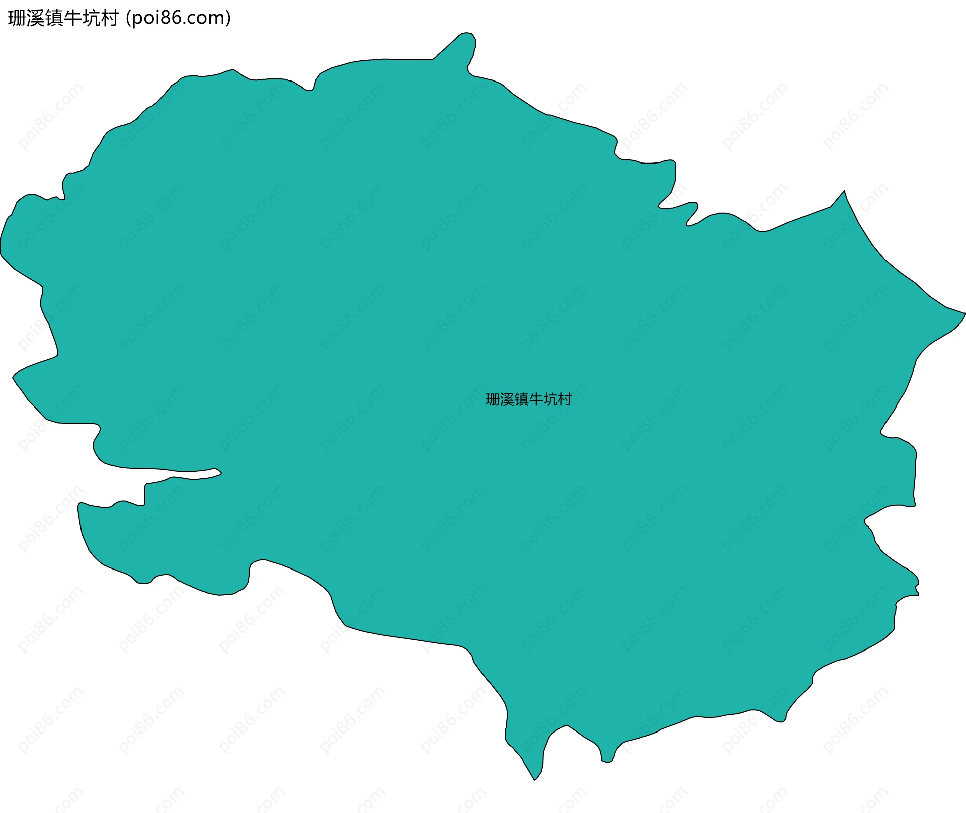 珊溪镇牛坑村边界地图