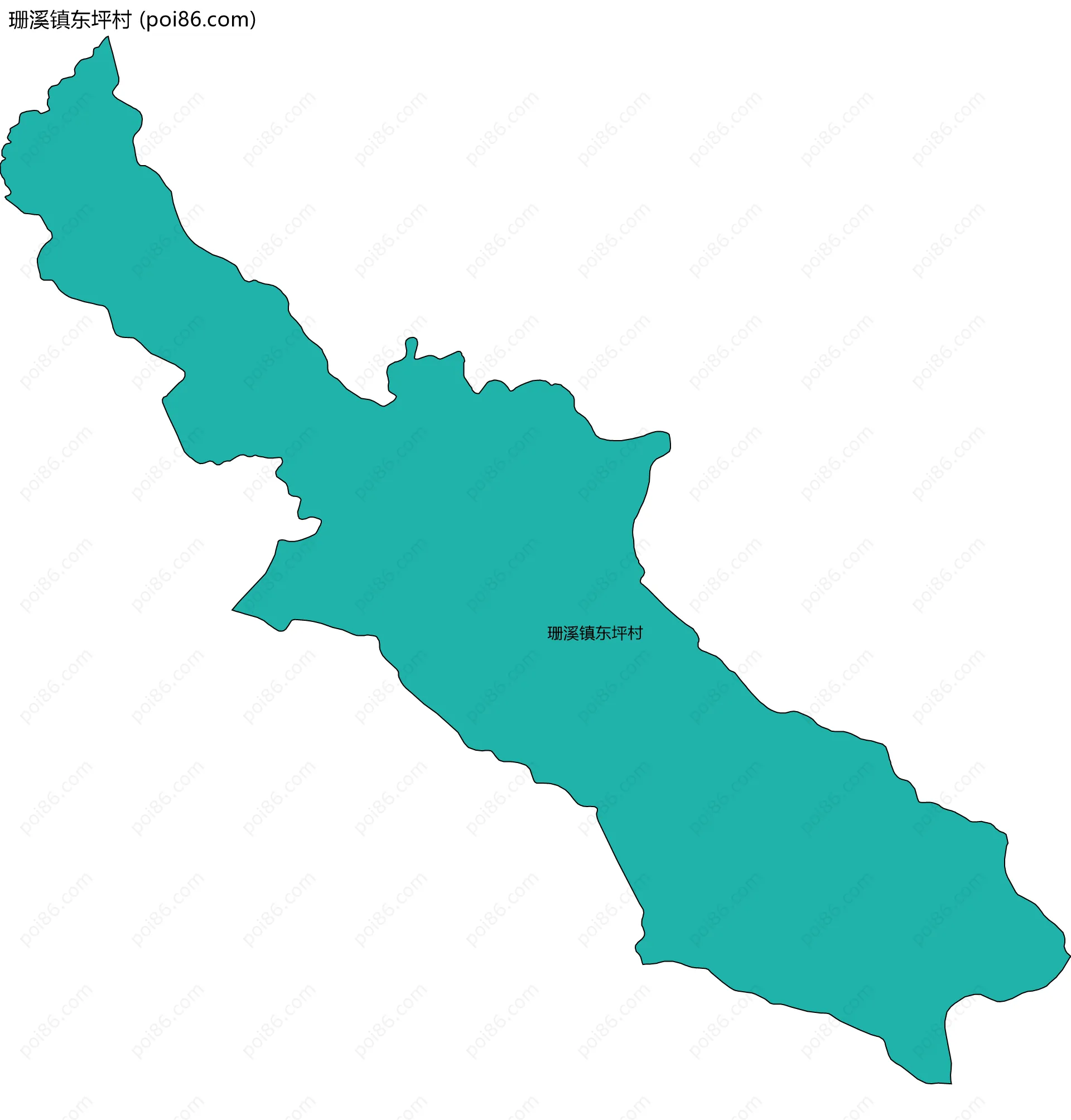 珊溪镇东坪村边界地图