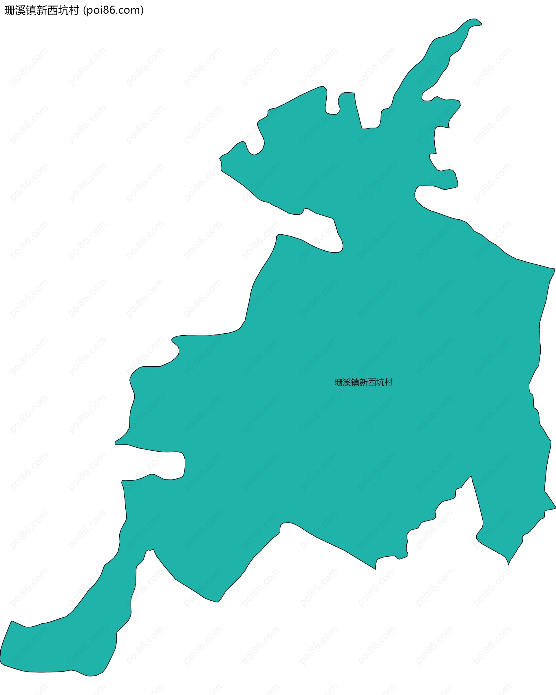 珊溪镇新西坑村边界地图