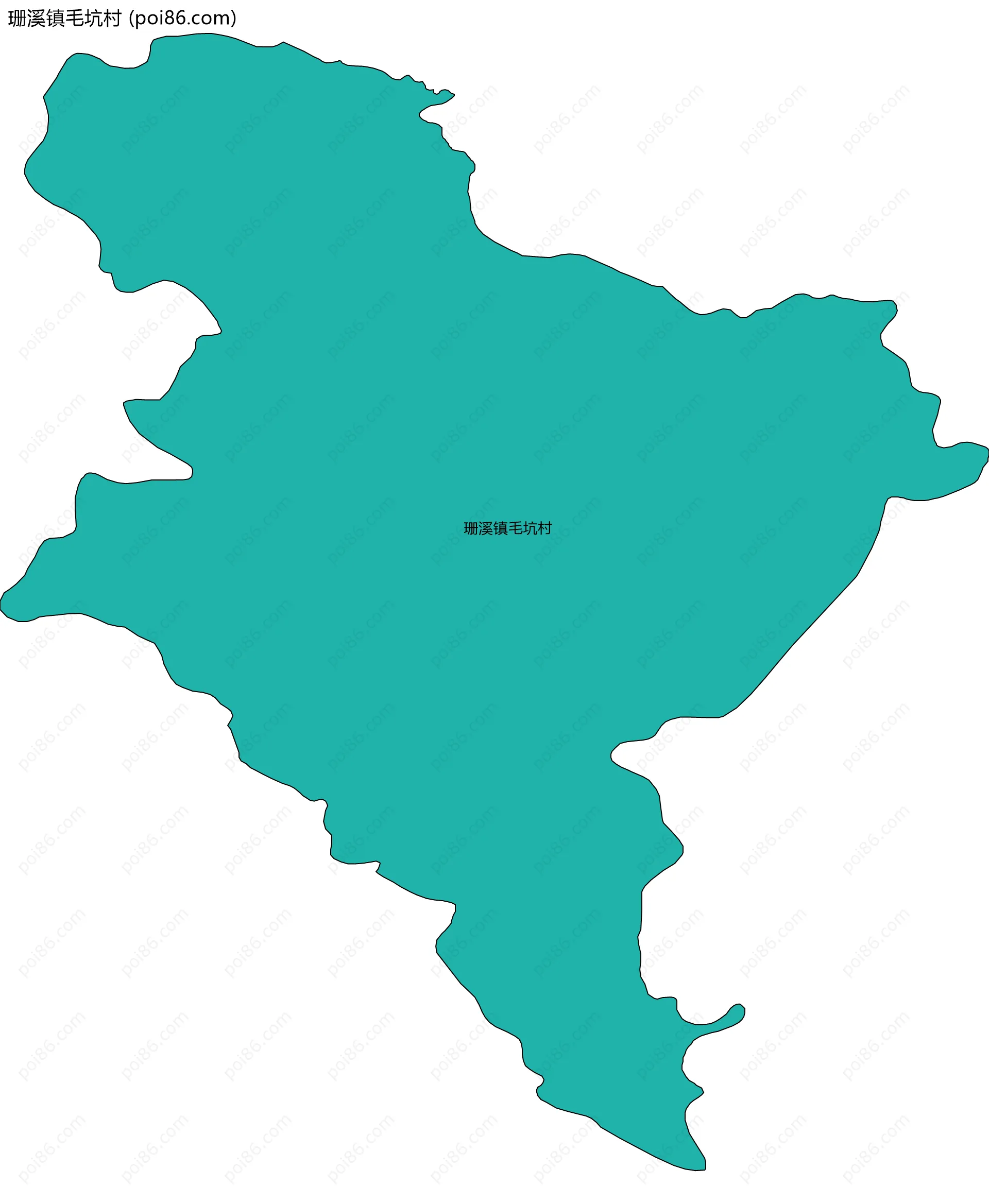 珊溪镇毛坑村边界地图