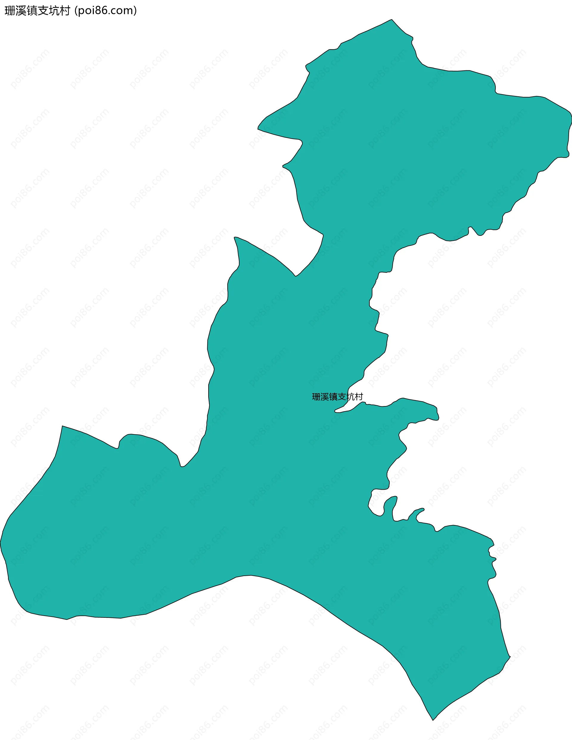 珊溪镇支坑村边界地图