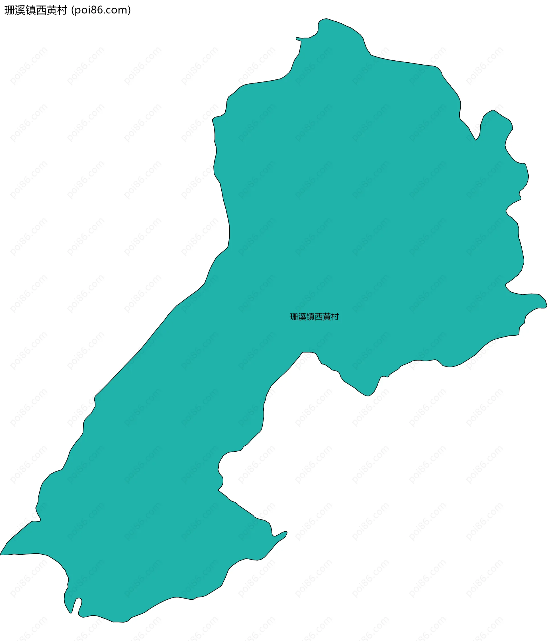 珊溪镇西黄村边界地图