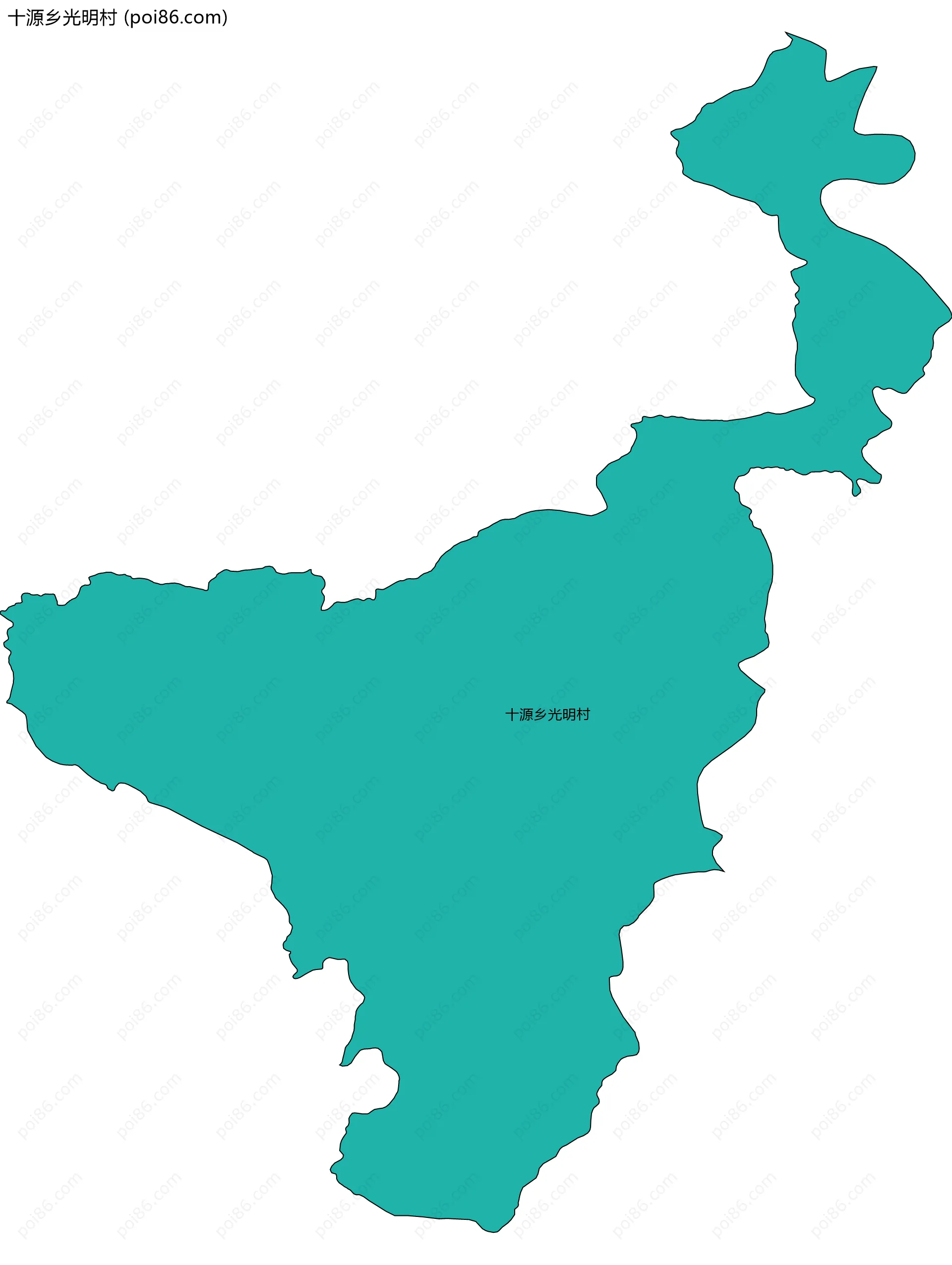 十源乡光明村边界地图