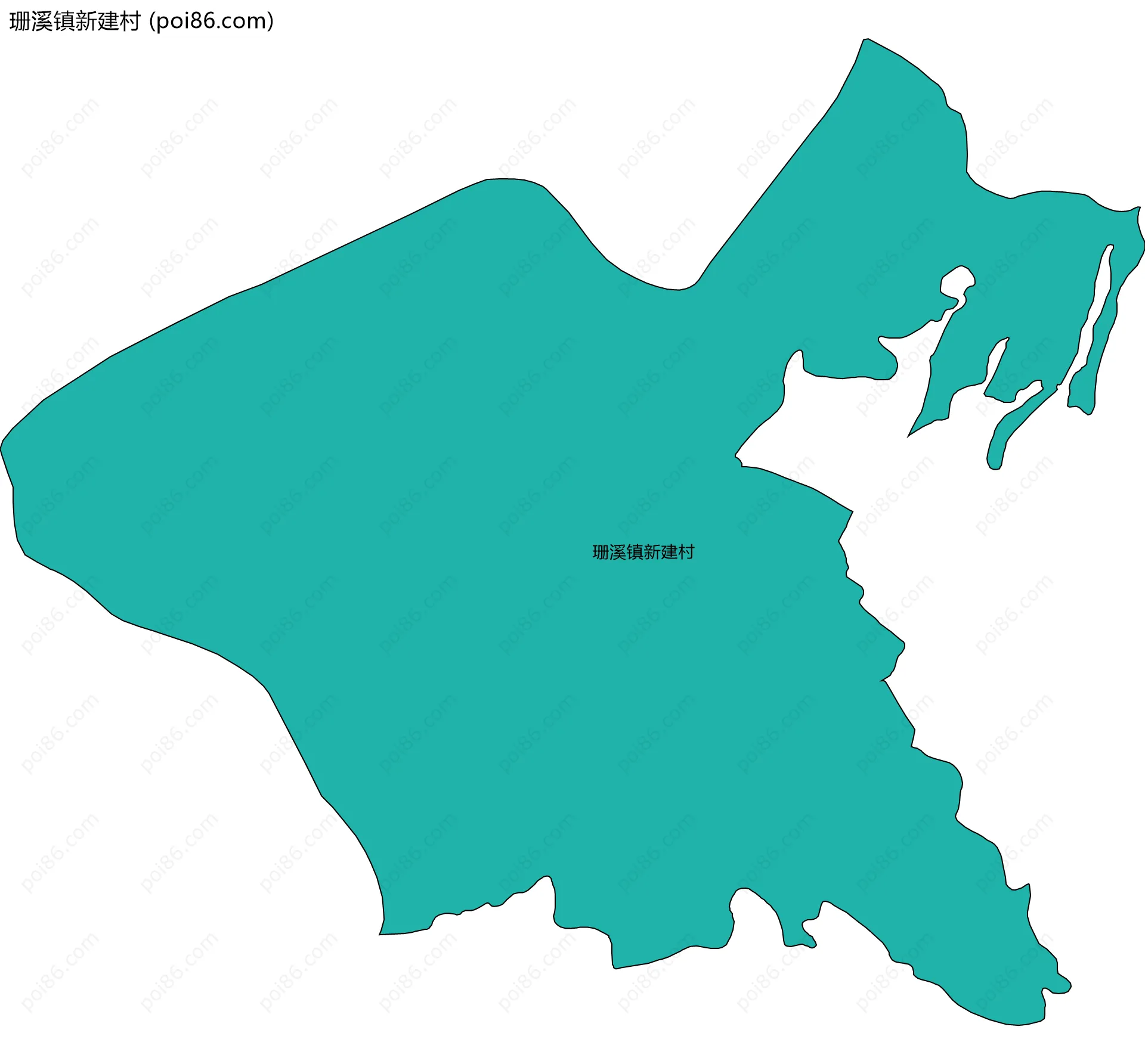 珊溪镇新建村边界地图