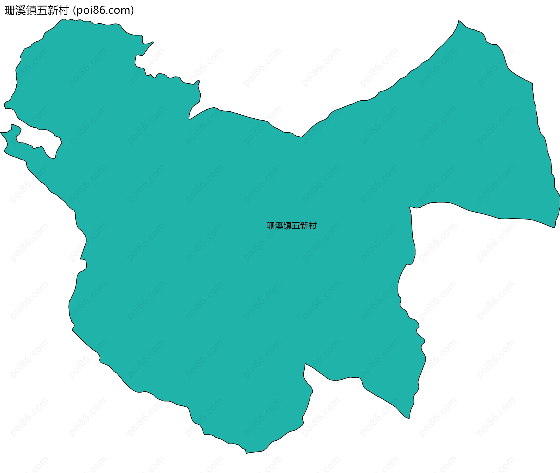 珊溪镇五新村边界地图