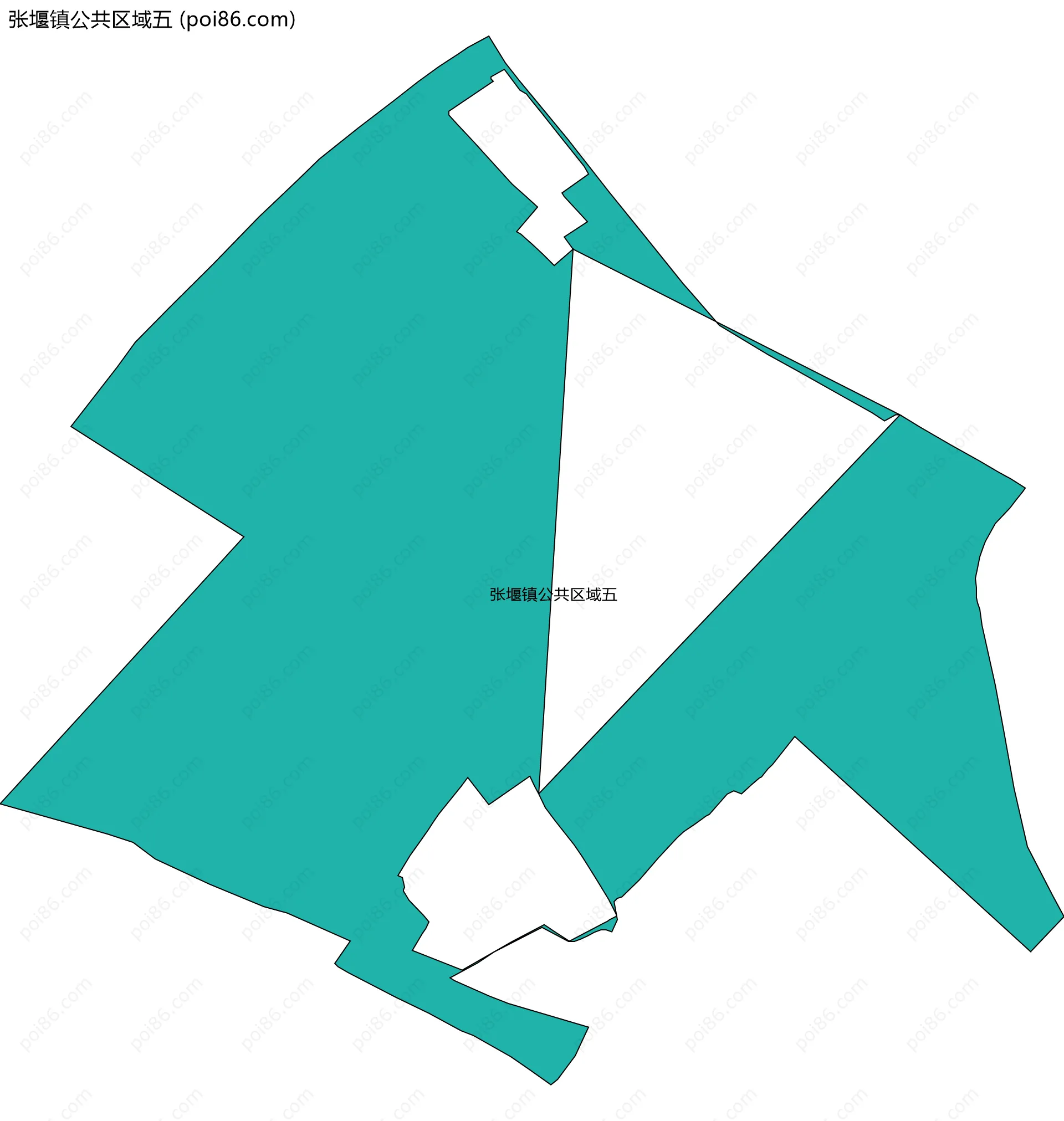 张堰镇公共区域五边界地图