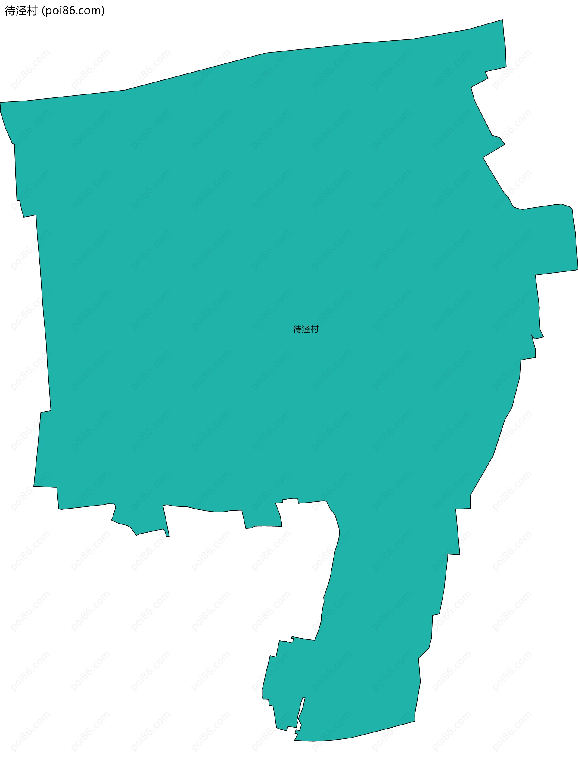 待泾村边界地图