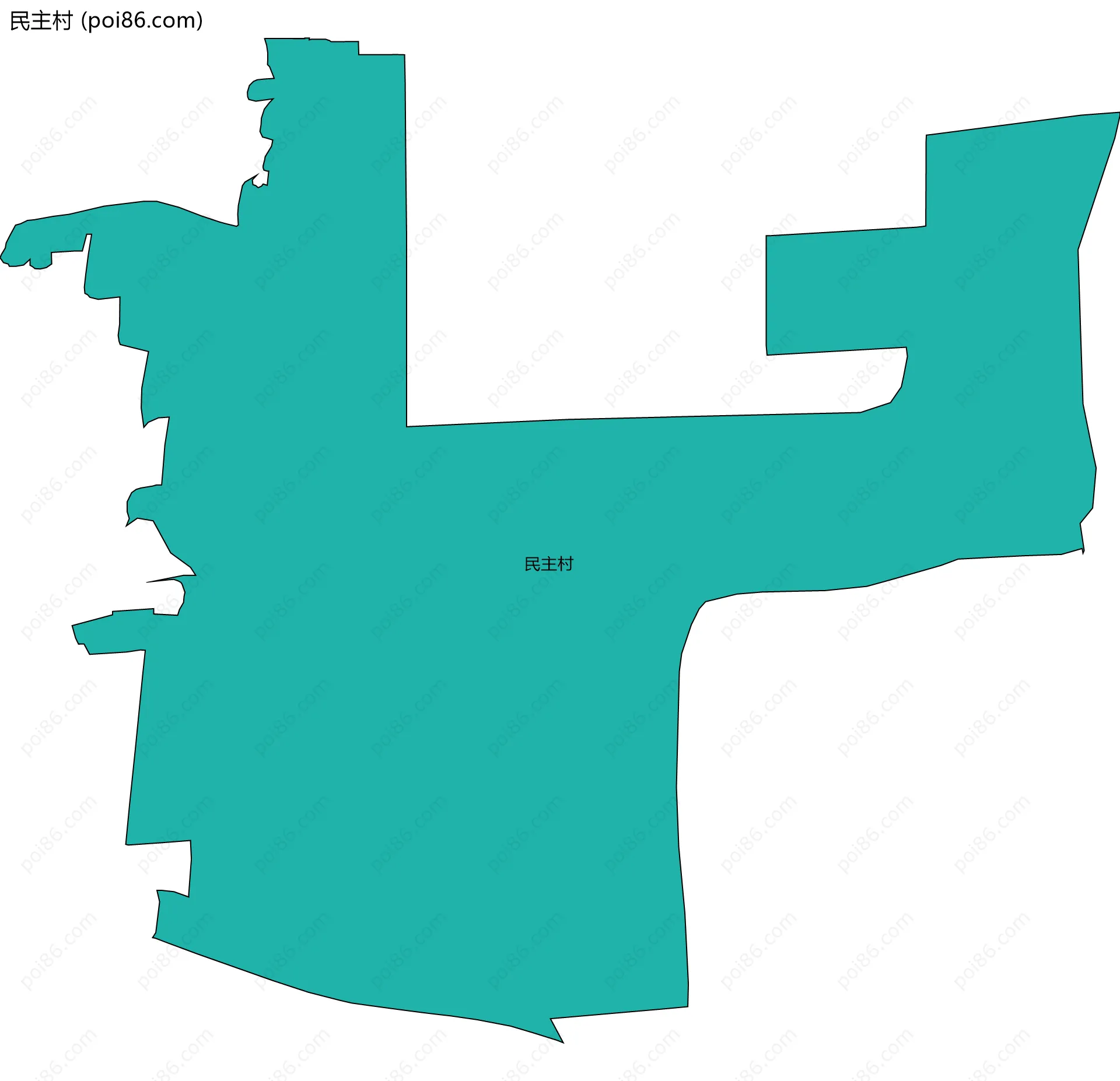 民主村边界地图