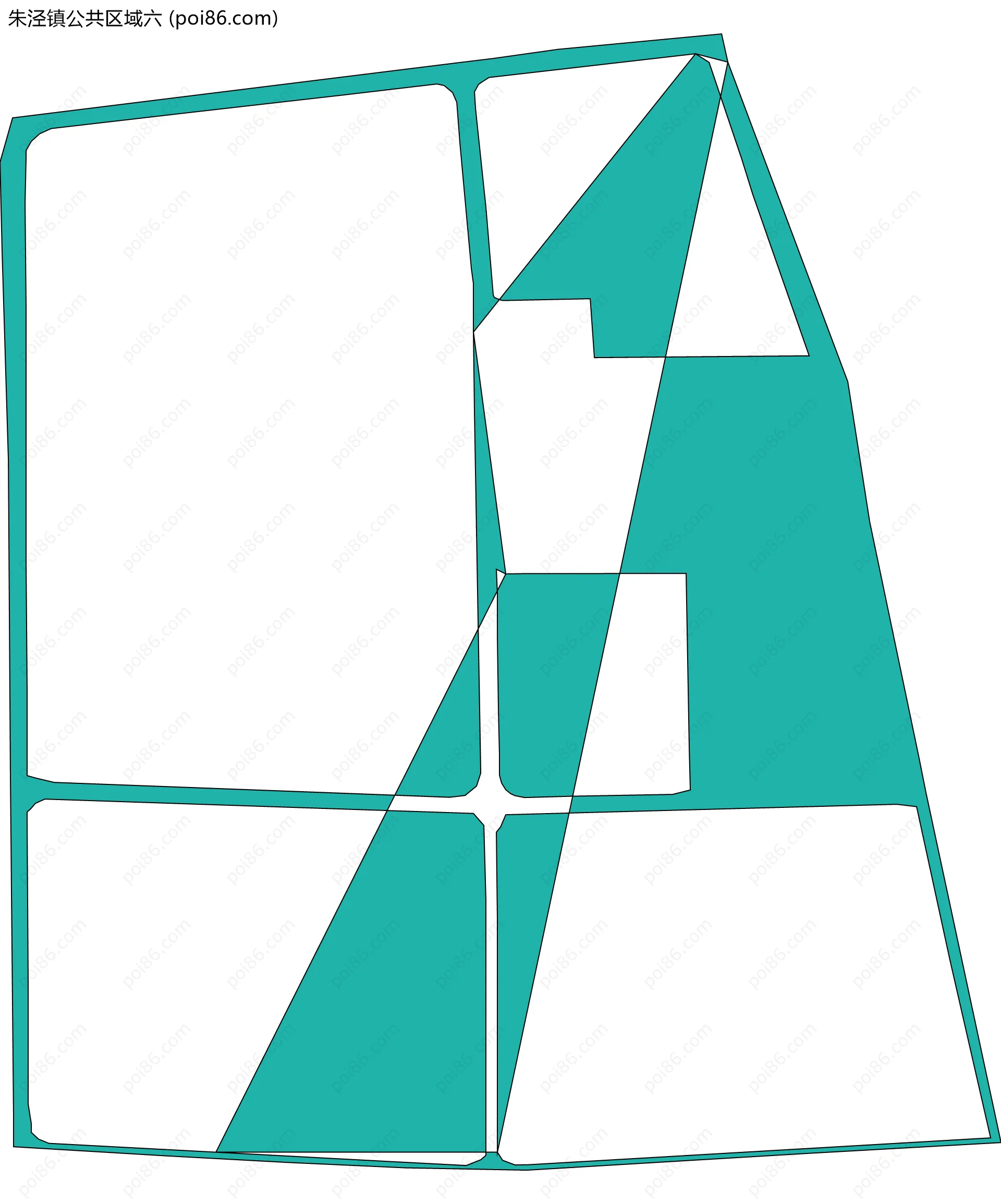 朱泾镇公共区域六边界地图