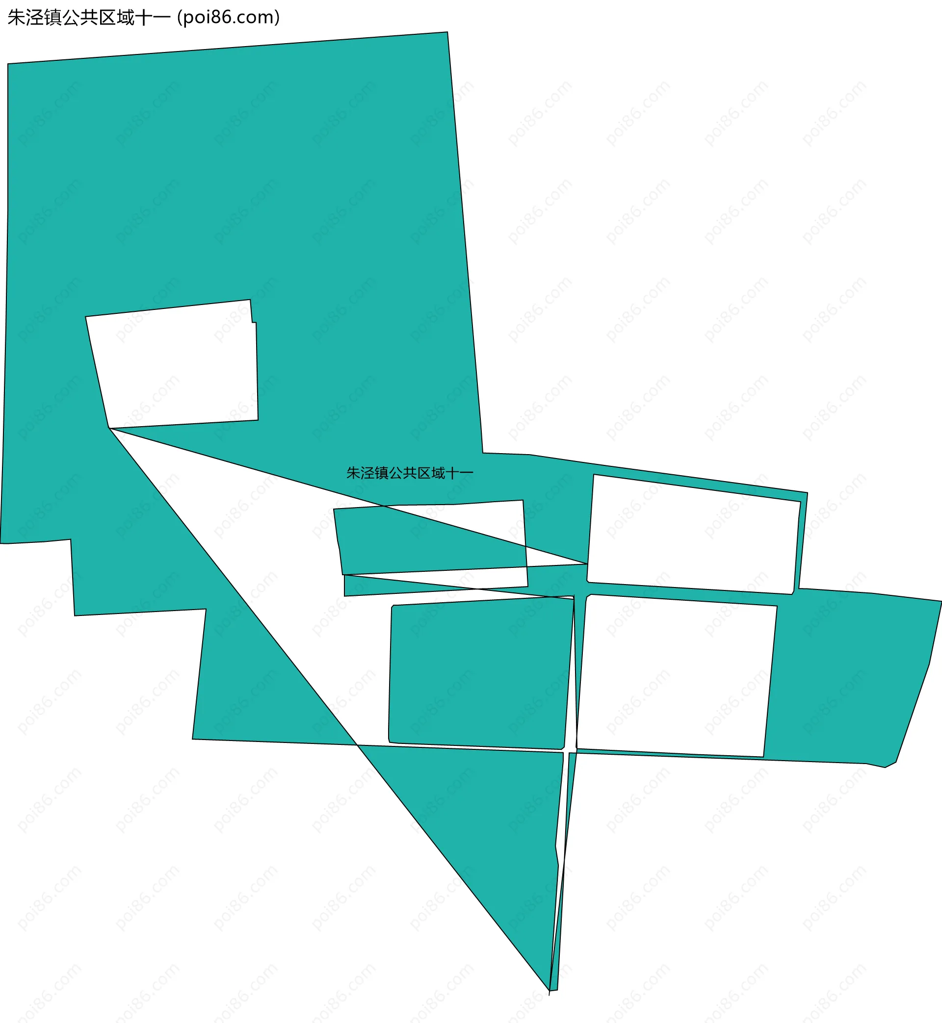 朱泾镇公共区域十一边界地图