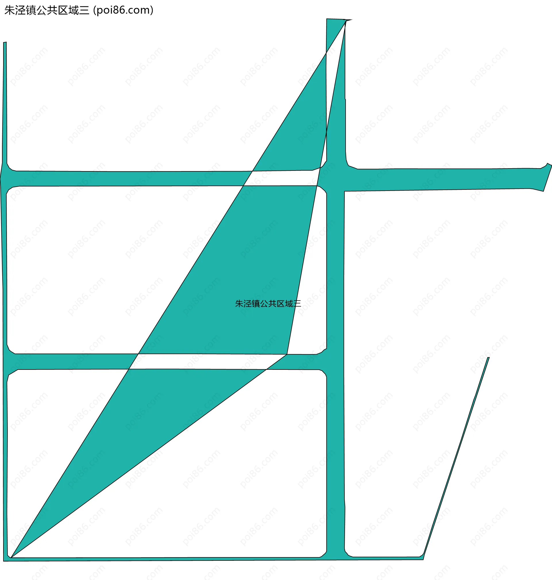 朱泾镇公共区域三边界地图