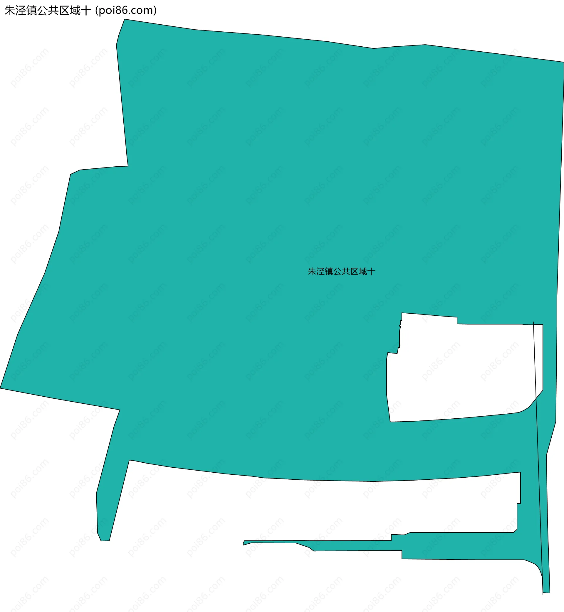 朱泾镇公共区域十边界地图