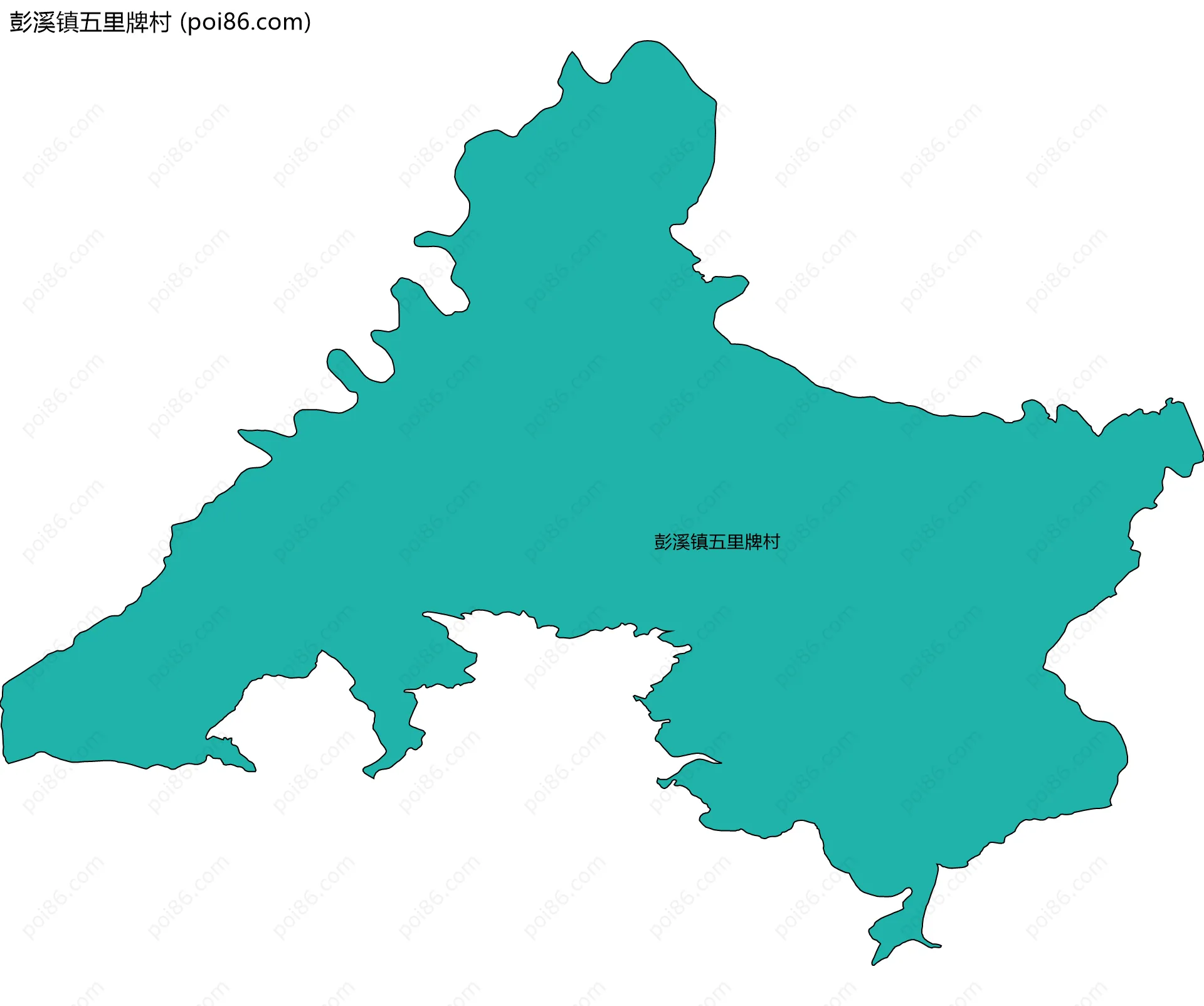 彭溪镇五里牌村边界地图