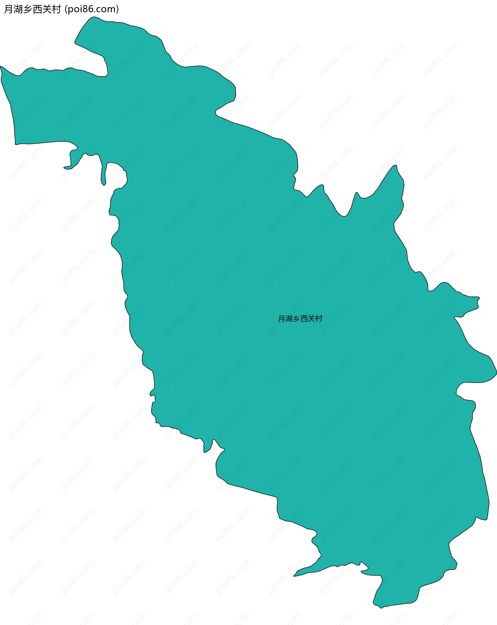 月湖乡西关村边界地图