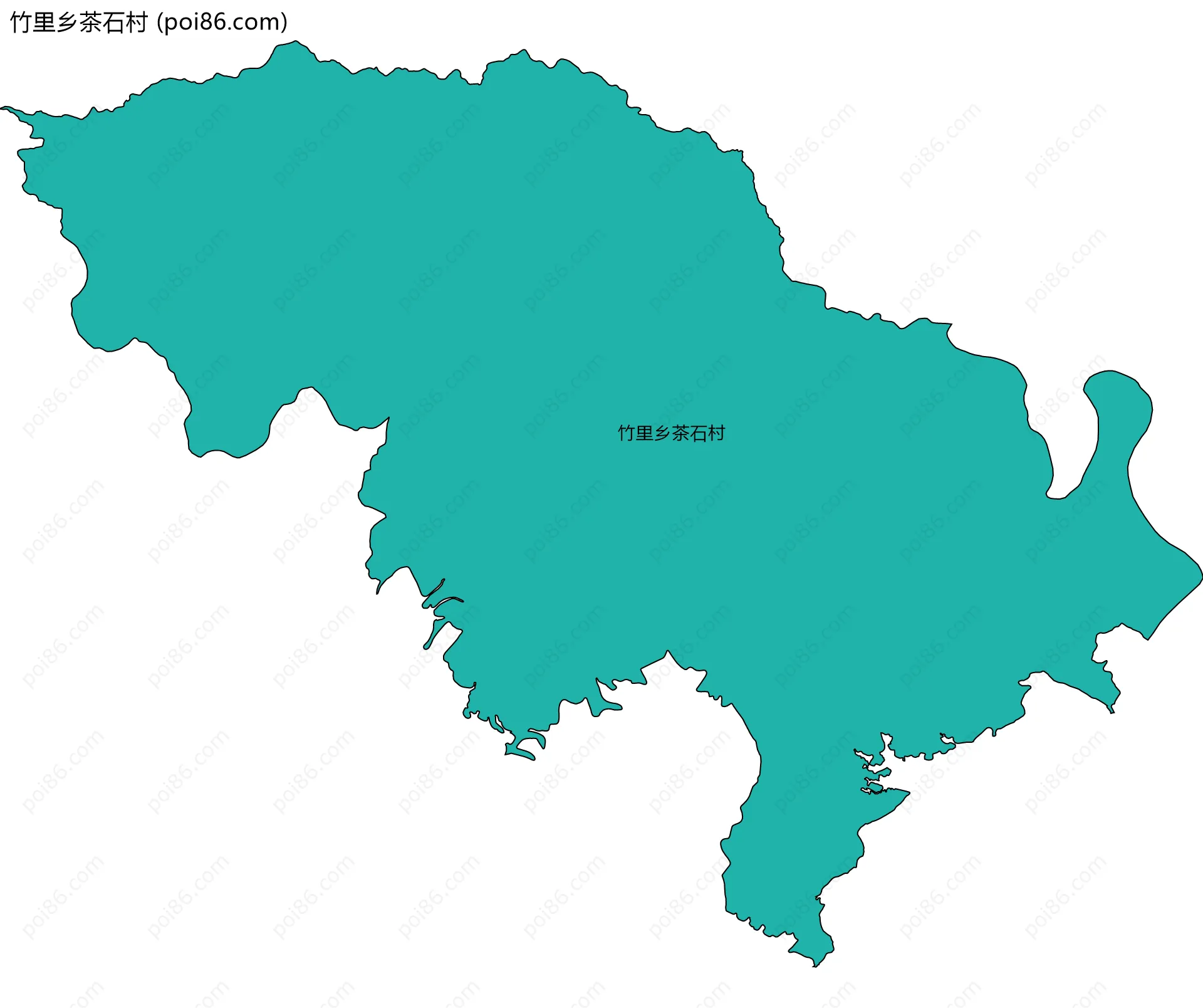 竹里乡茶石村边界地图