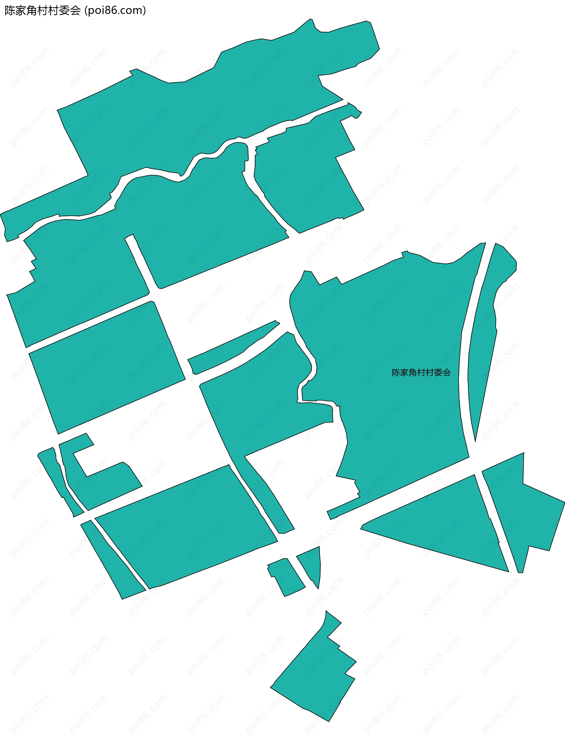 陈家角村村委会边界地图