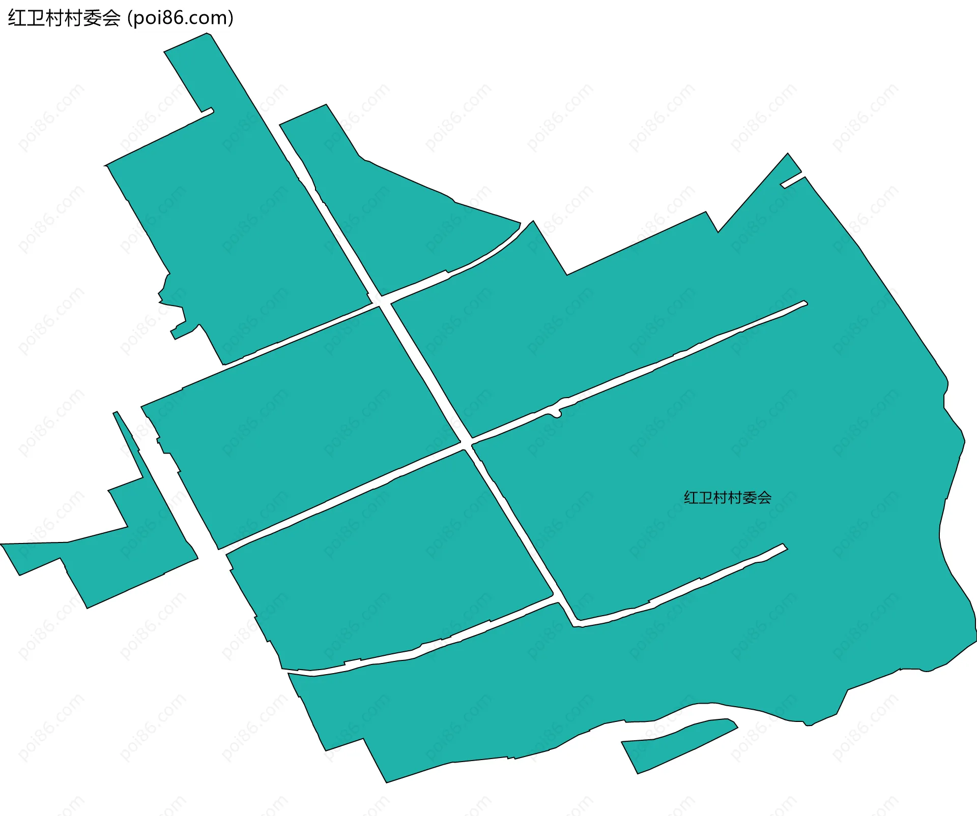 红卫村村委会边界地图
