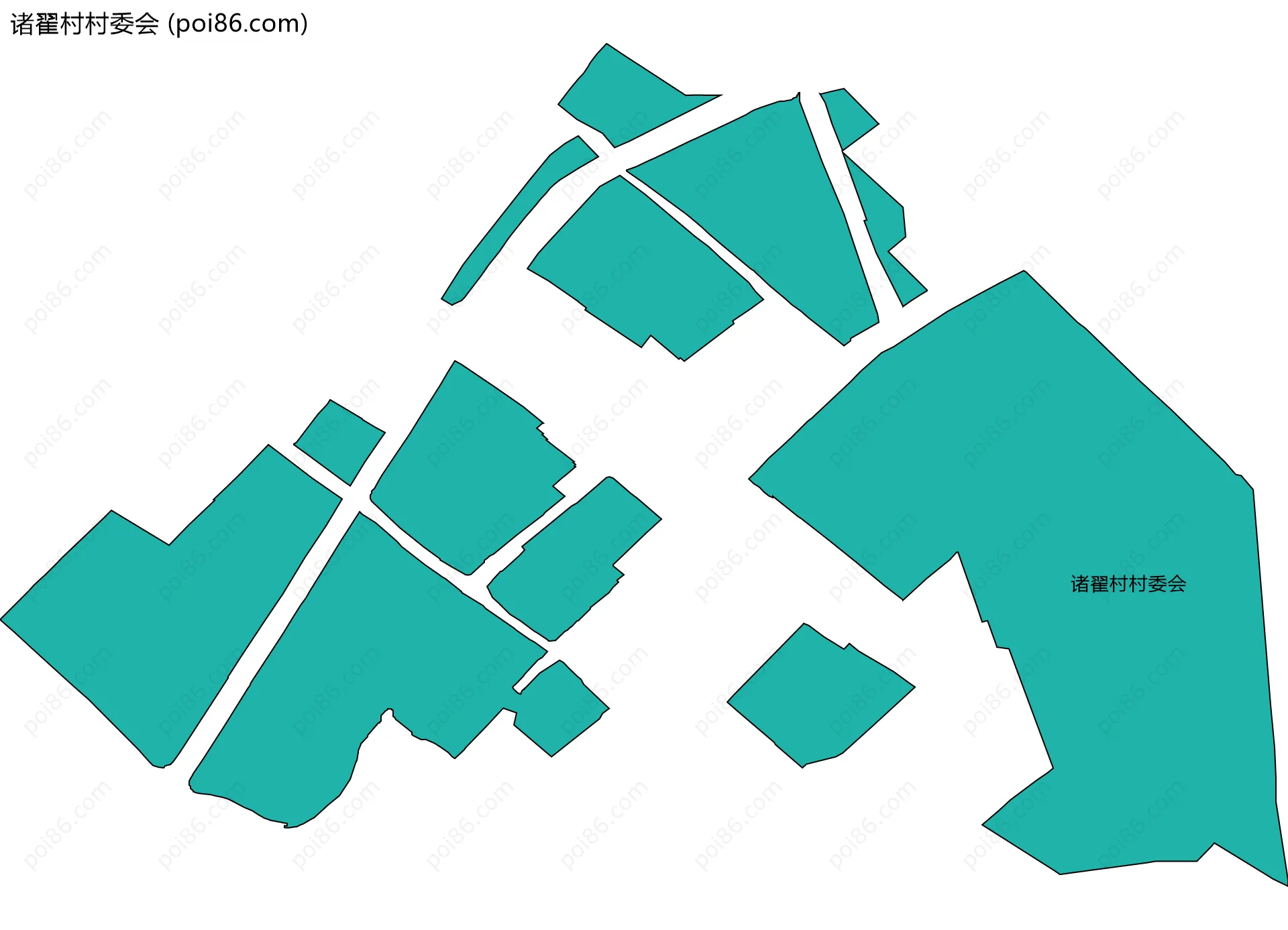 诸翟村村委会边界地图