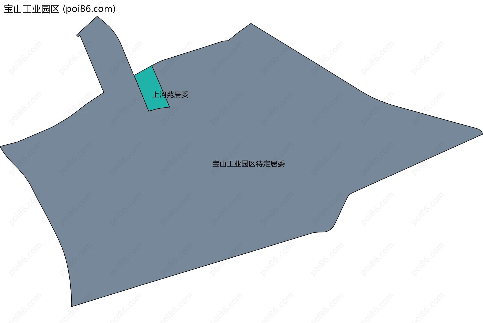 宝山工业园区边界地图(五级行政区划)