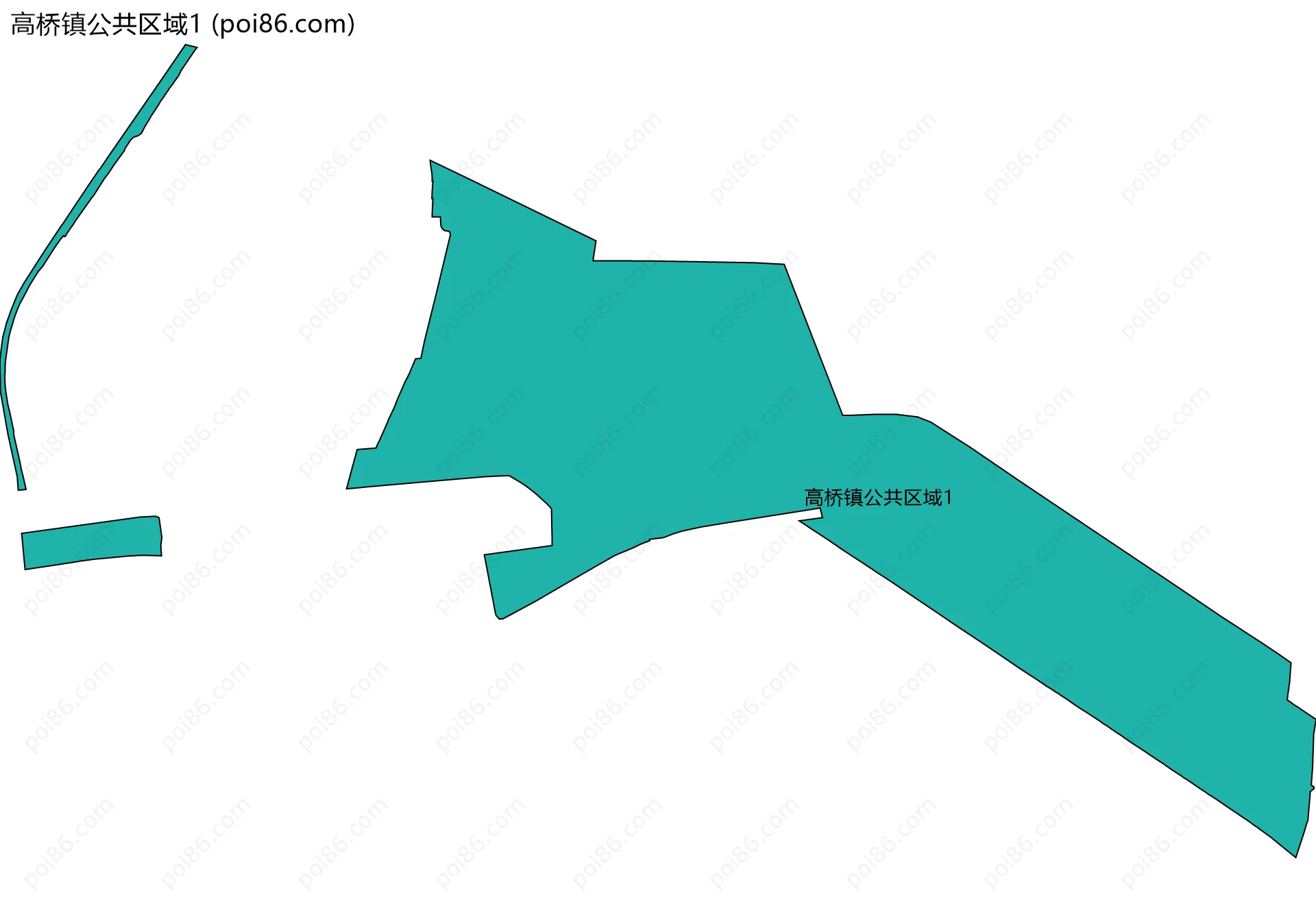 高桥镇公共区域1边界地图