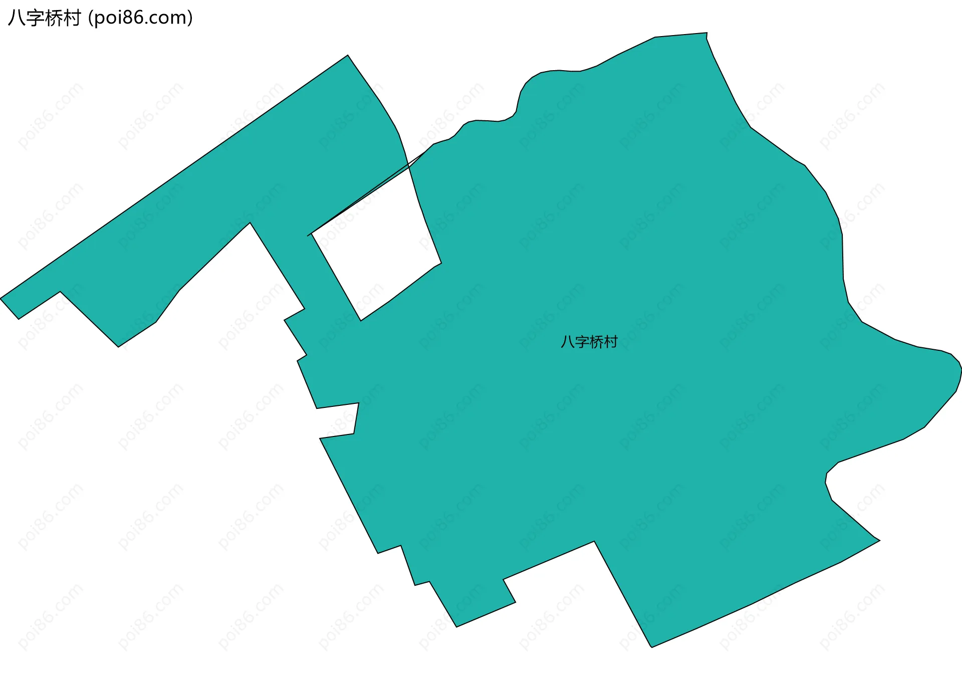 八字桥村边界地图