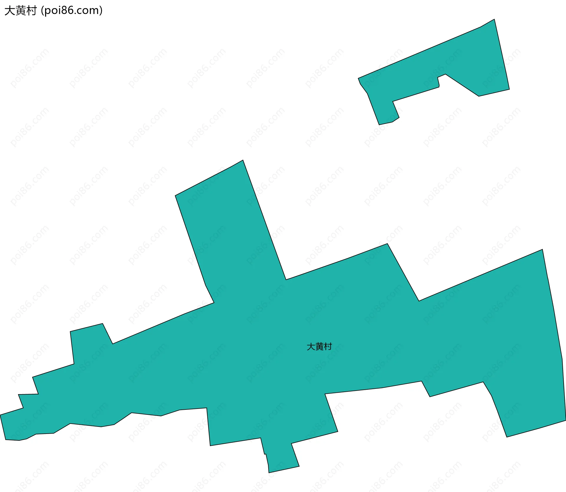 大黄村边界地图