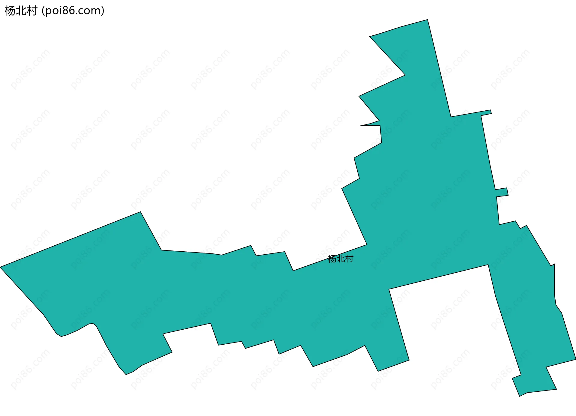 杨北村边界地图