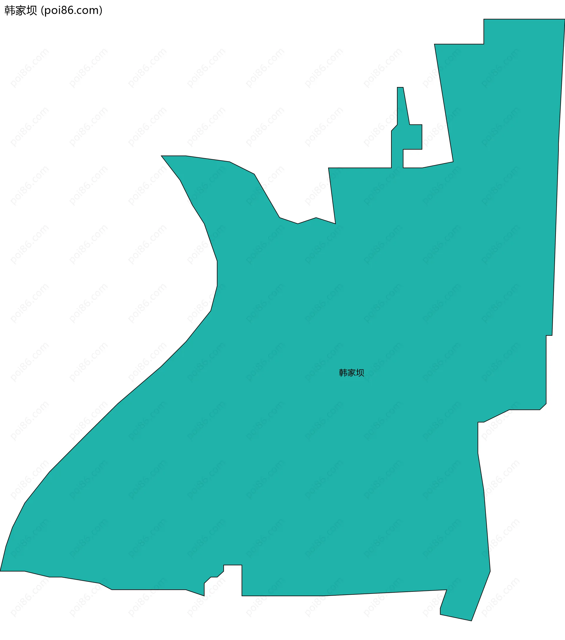 韩家坝边界地图