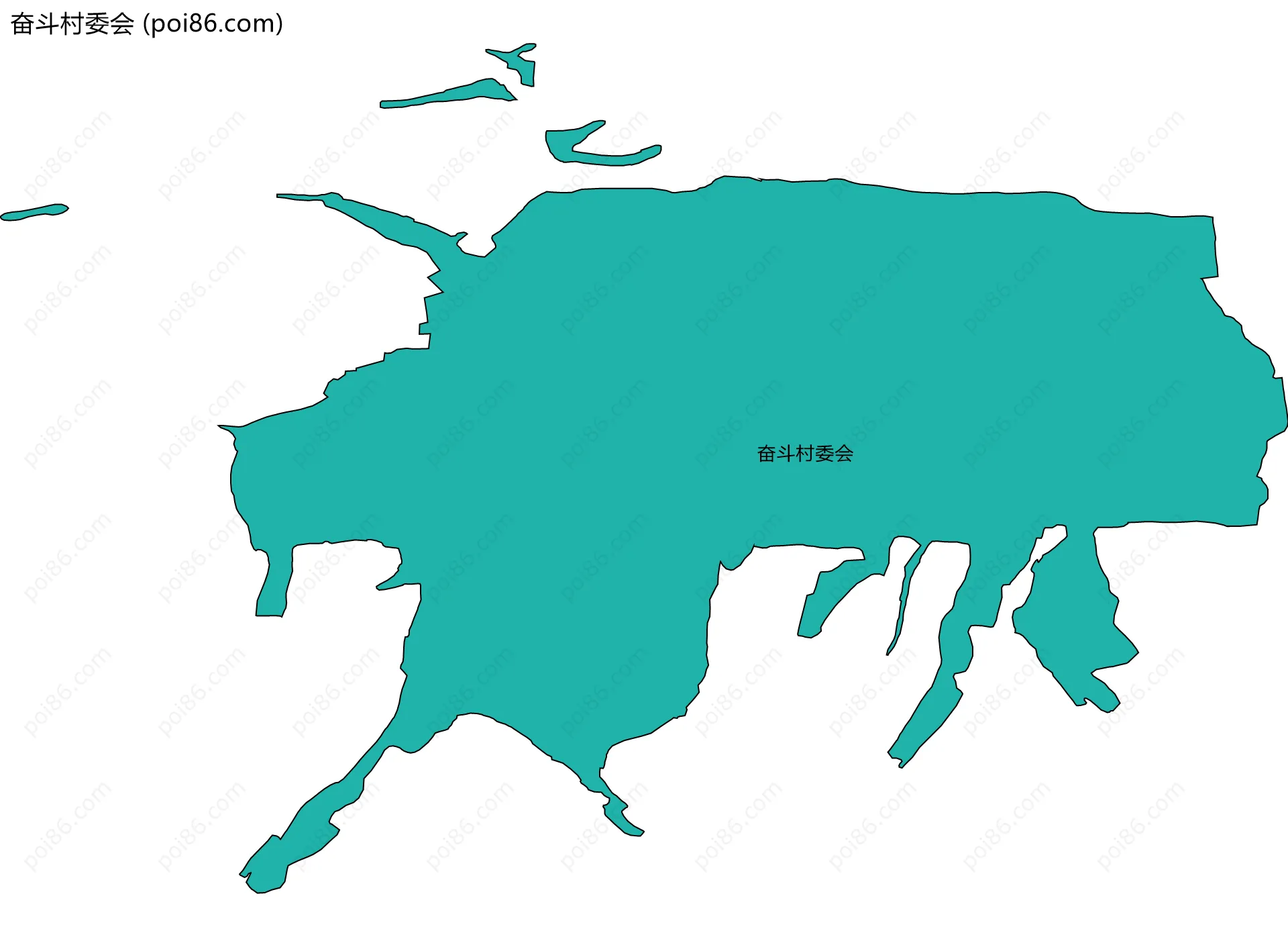 奋斗村委会边界地图