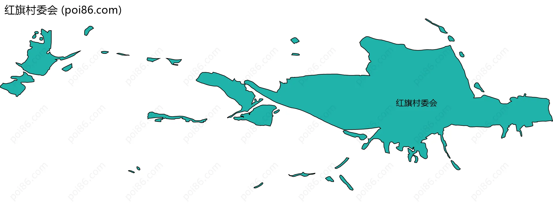 红旗村委会边界地图