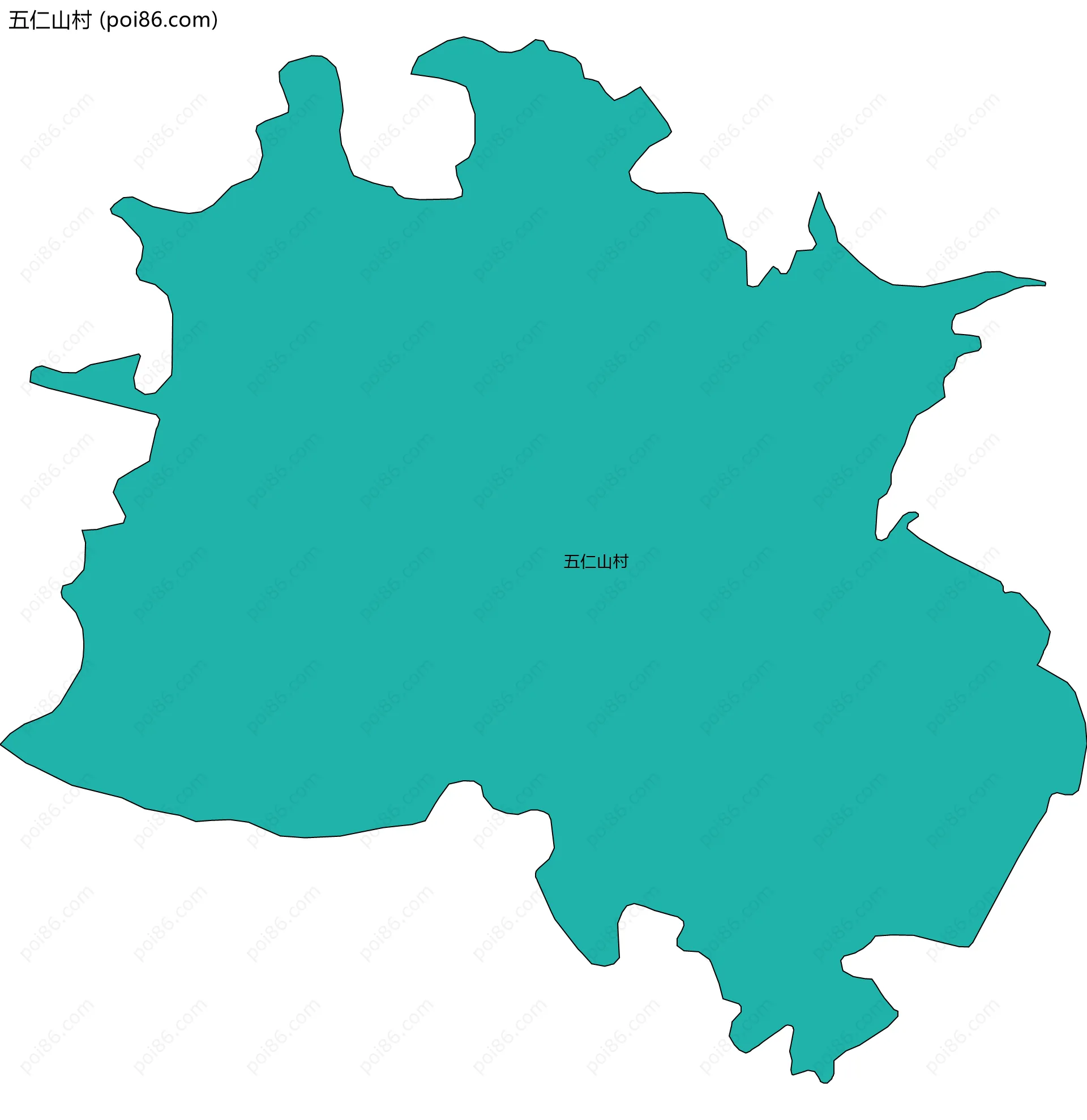 五仁山村边界地图