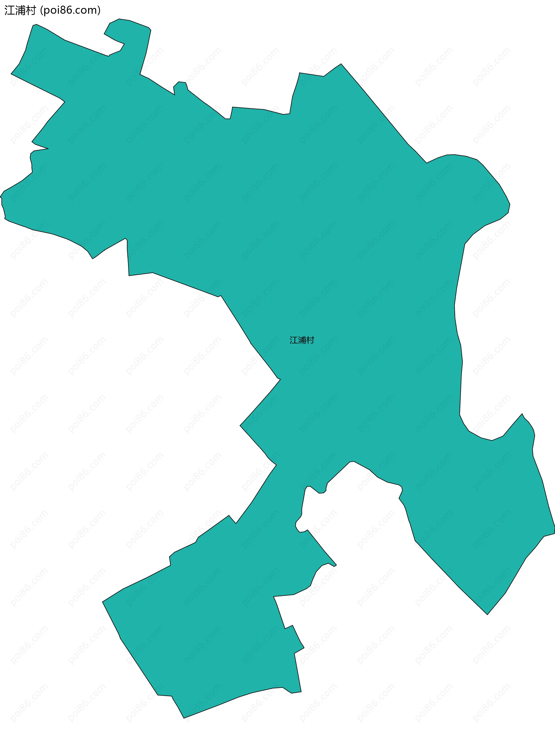 江浦村边界地图