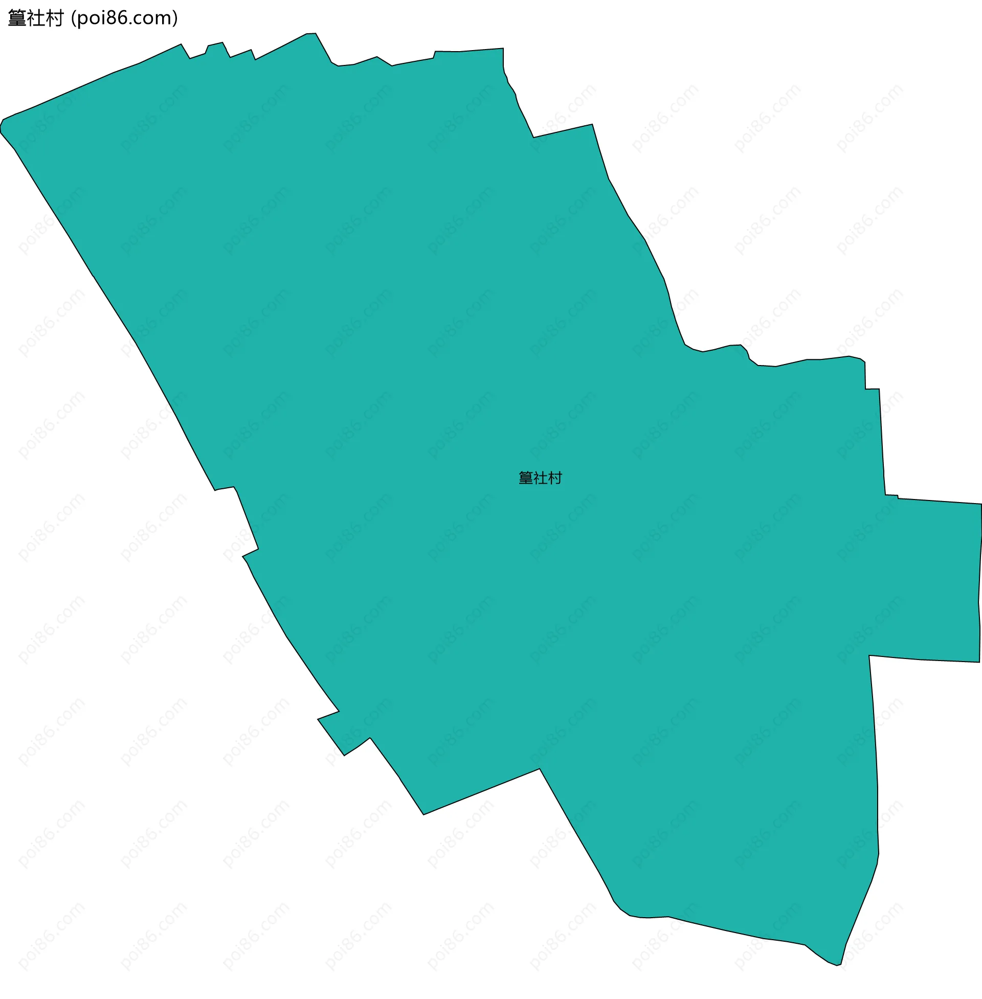 篁社村边界地图