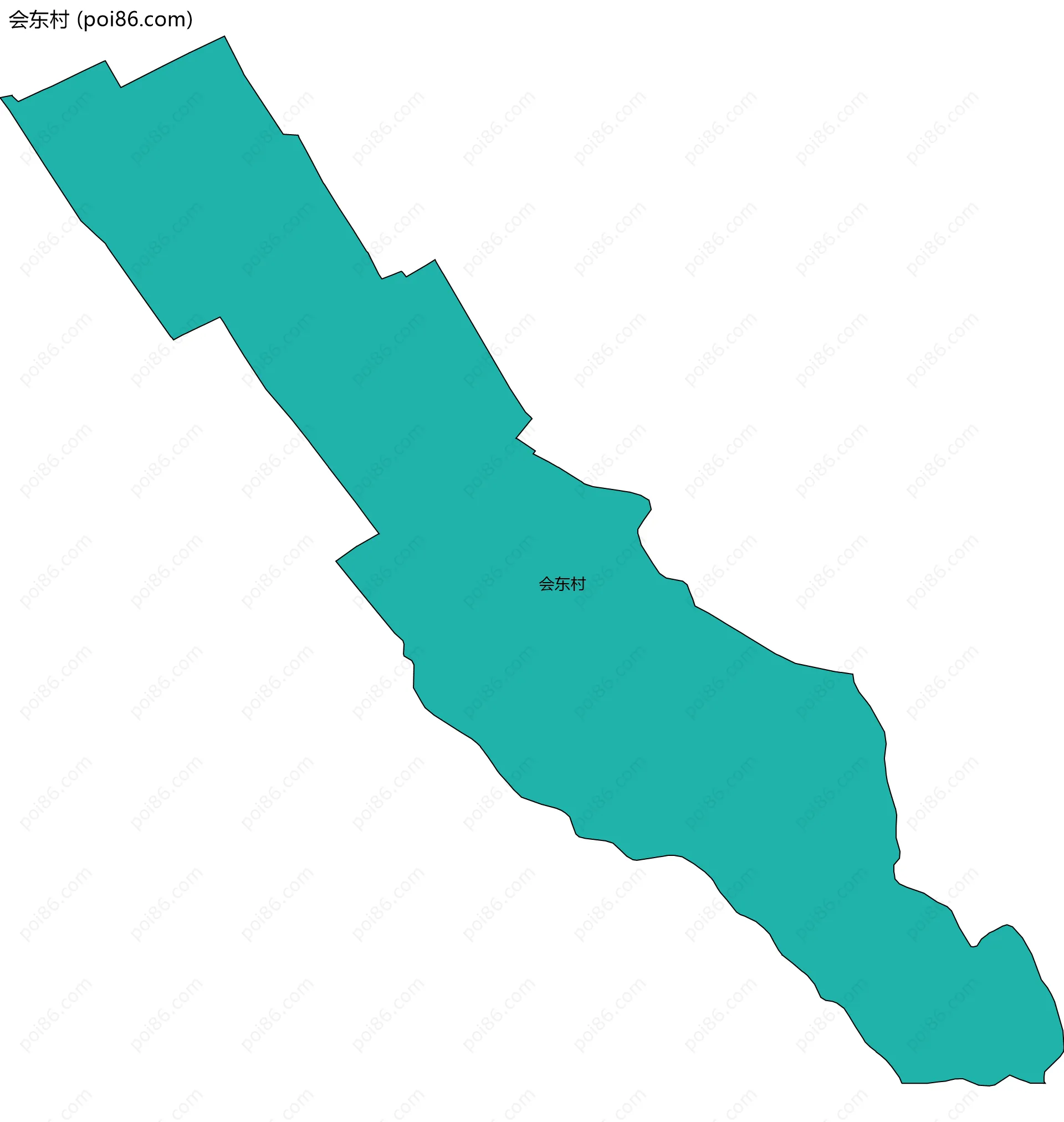 会东村边界地图