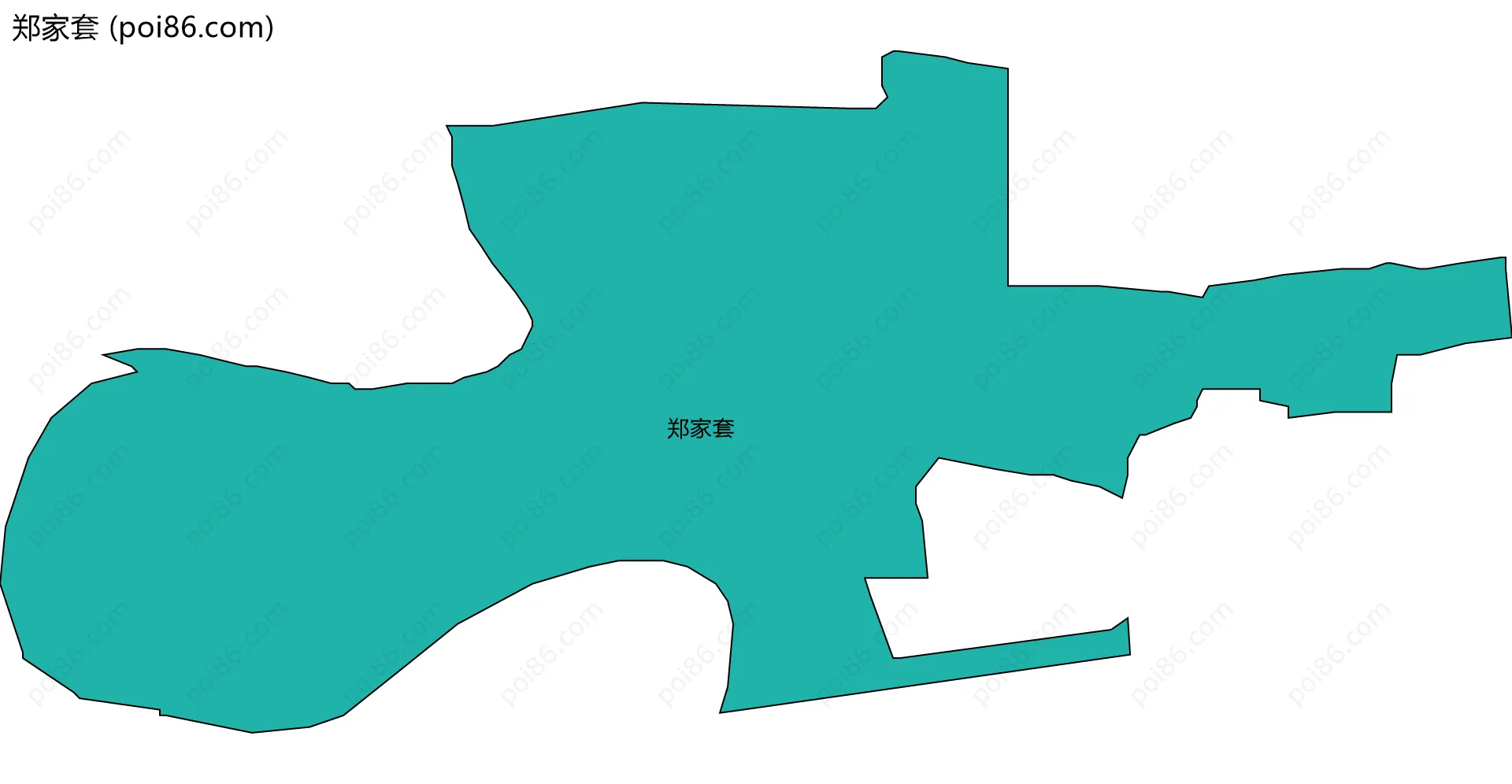 郑家套边界地图