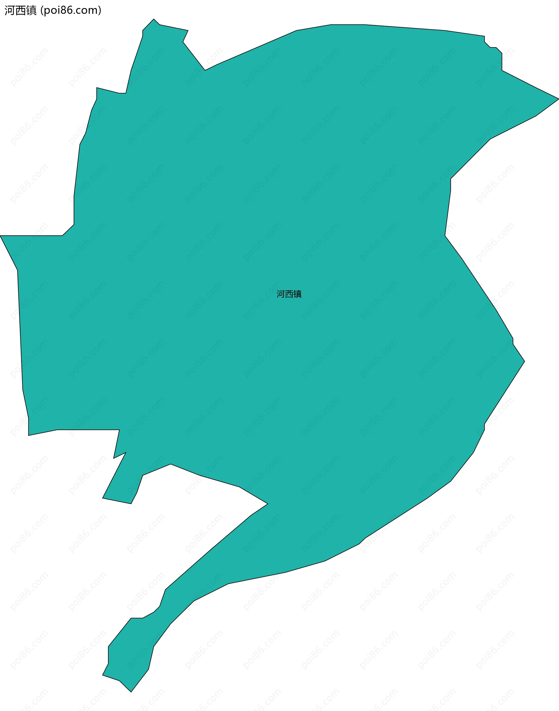 河西镇边界地图