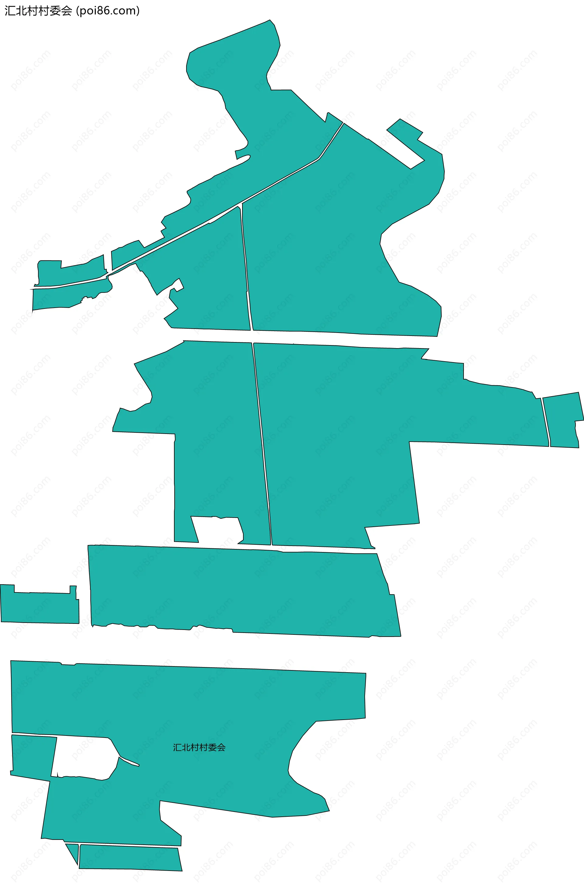 汇北村村委会边界地图