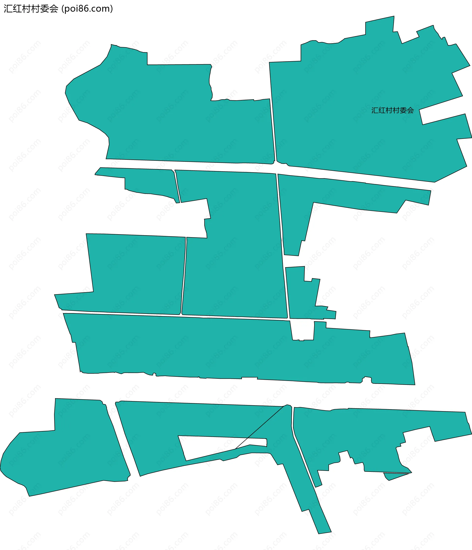 汇红村村委会边界地图