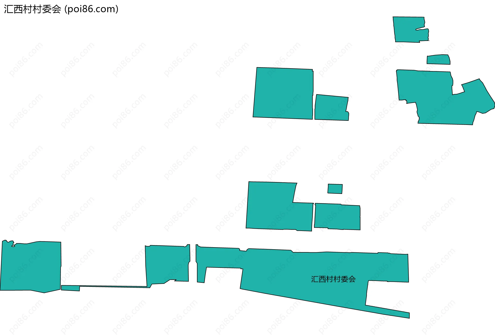 汇西村村委会边界地图