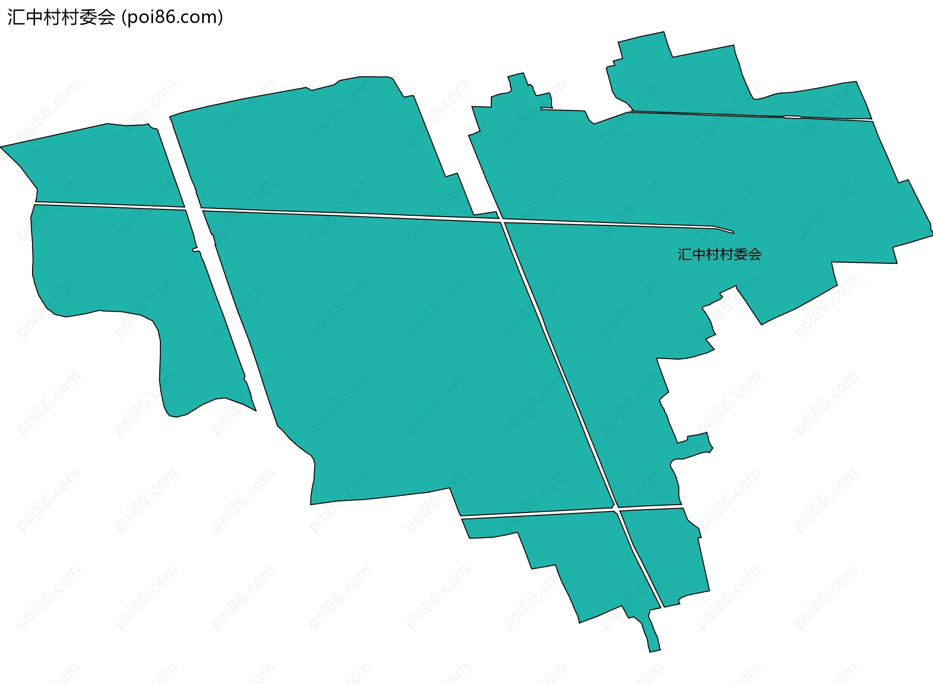 汇中村村委会边界地图