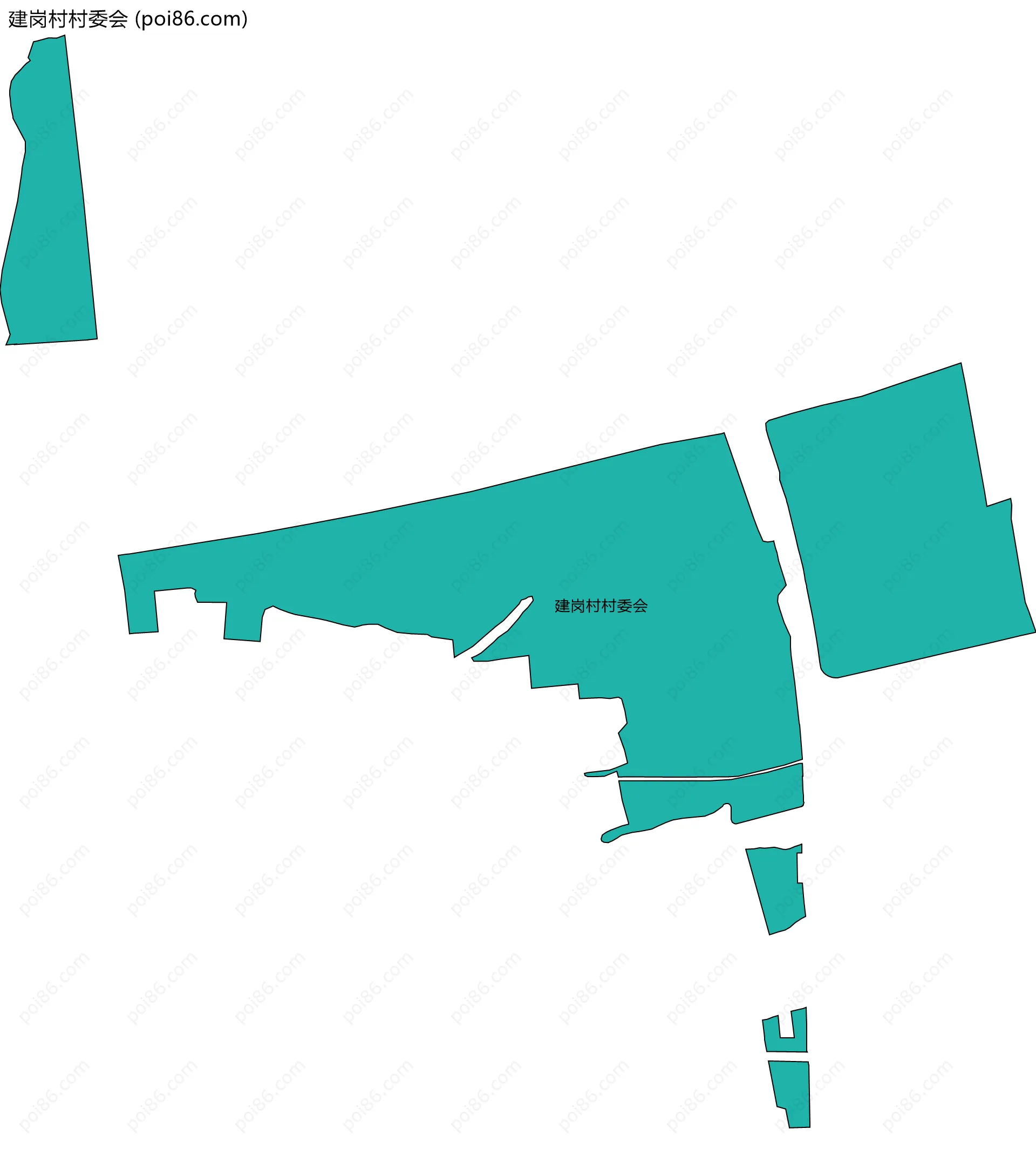 建岗村村委会边界地图